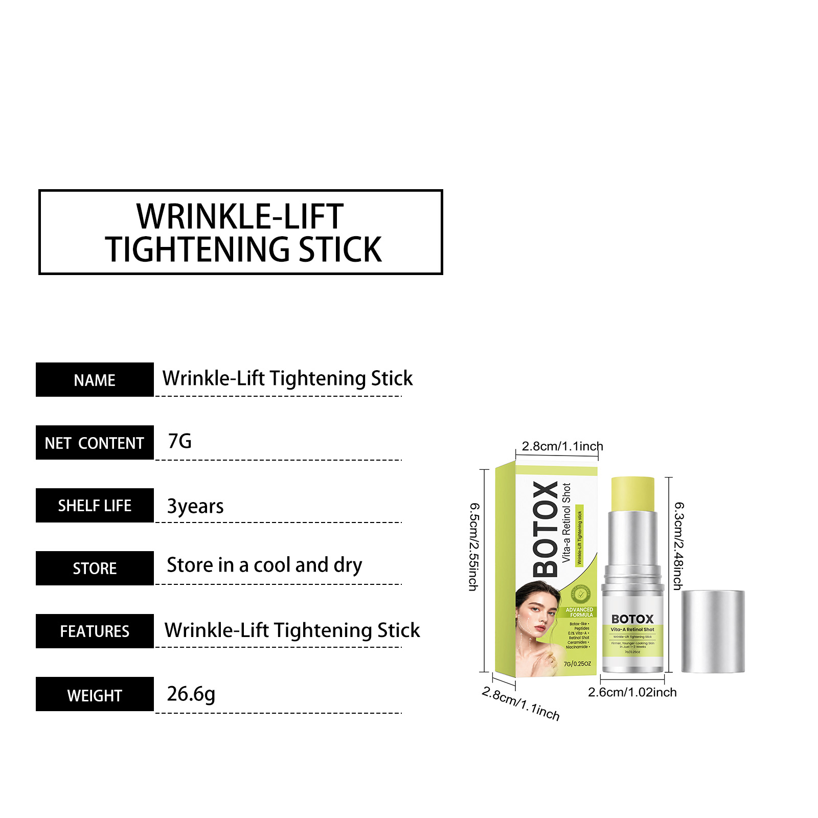 Retinol Moisturizing Stick Hydrating Nourishing Brightening Glossy Hydrous Soft Convenient For Dry Facial Skin Care