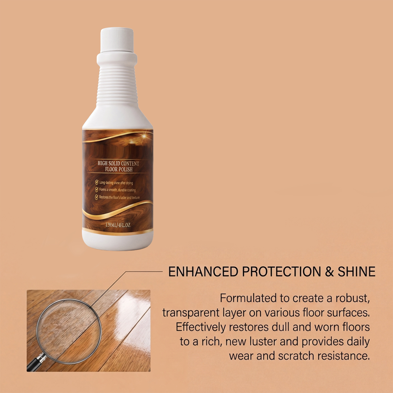 Floor Polish Mild Effective Clean Scratches Dirt Purify Shine Bright Convenient Daily Care For Wooden Tile Surfaces