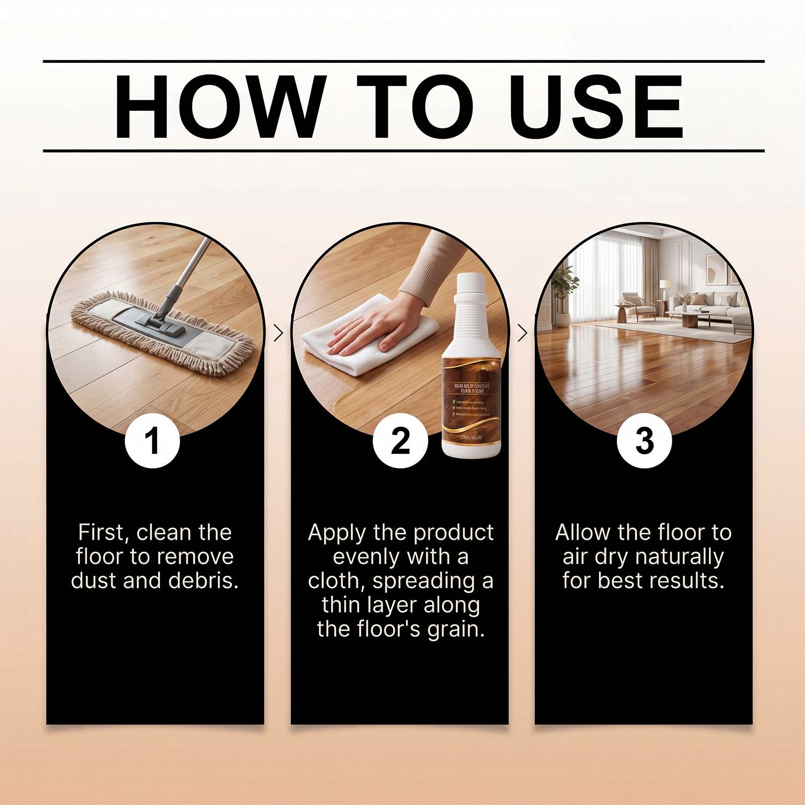 Floor Polish Mild Effective Clean Scratches Dirt Purify Shine Bright Convenient Daily Care For Wooden Tile Surfaces