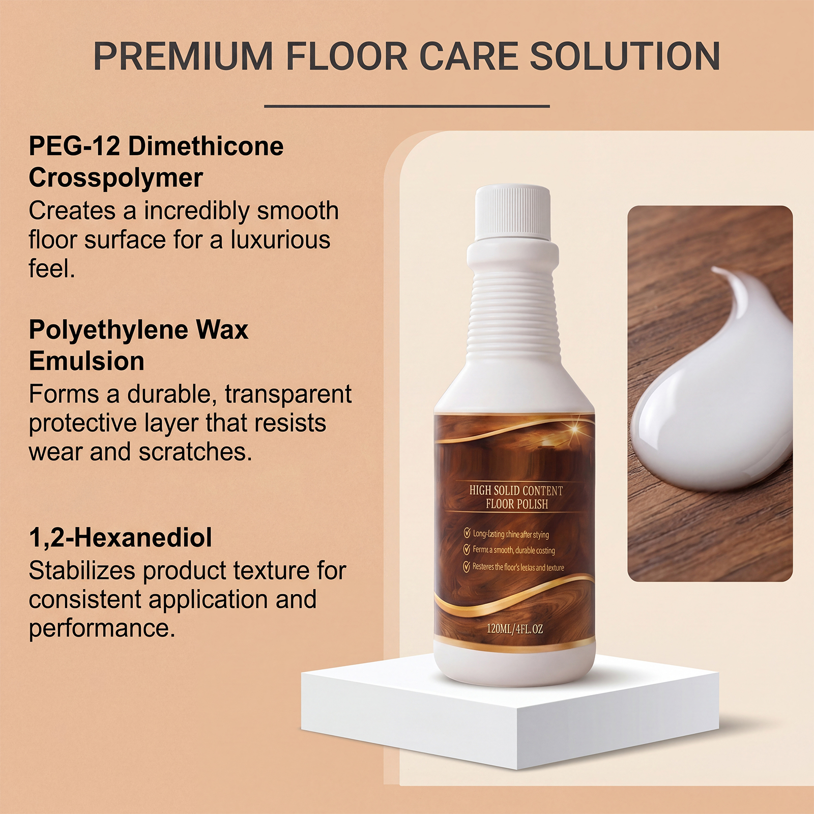 Floor Polish Mild Effective Clean Scratches Dirt Purify Shine Bright Convenient Daily Care For Wooden Tile Surfaces