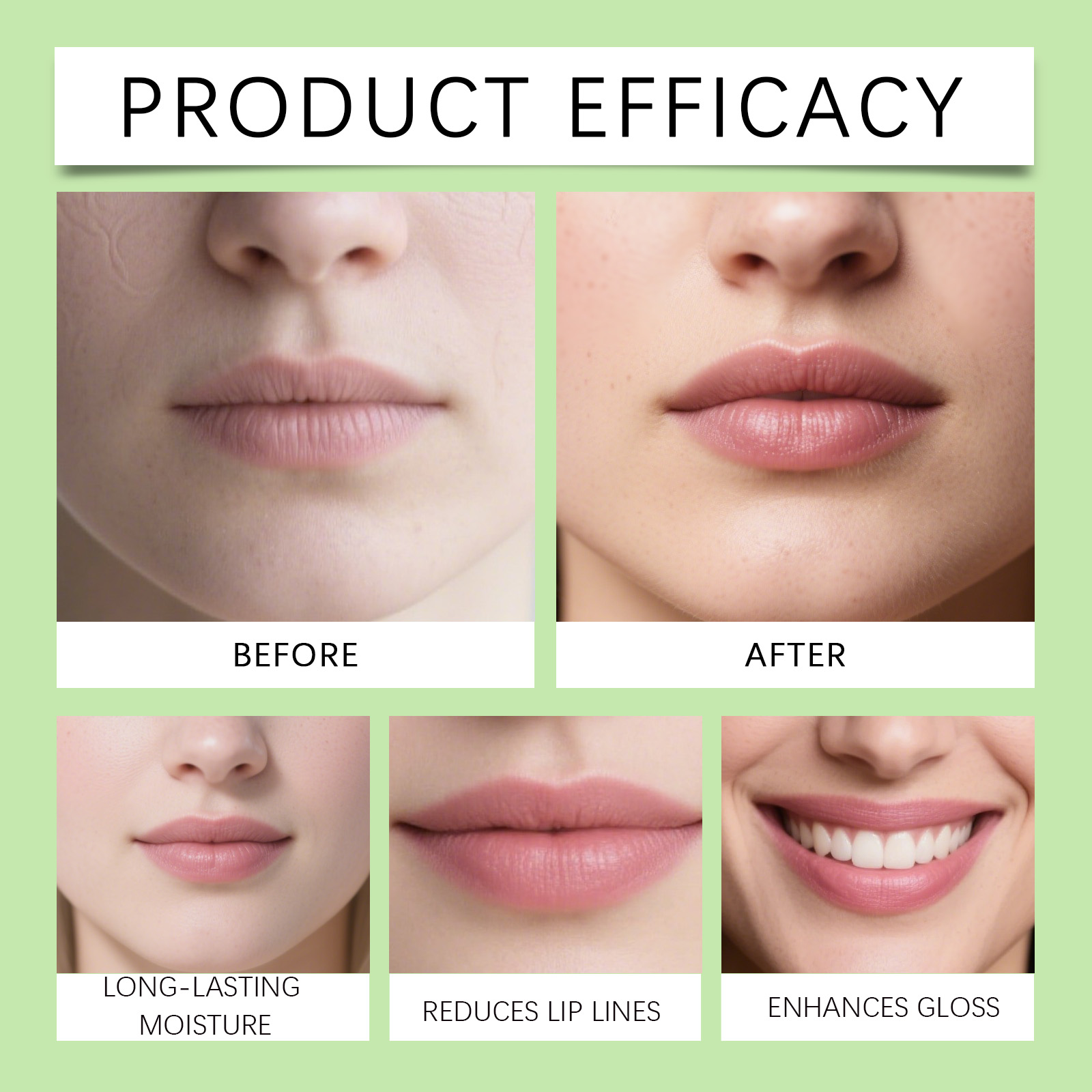 (Green Apple) Green Apple Moisturizing Lip Mask Mild Nourish Soft Lip Skin Fade Lines Daily Coating Care
