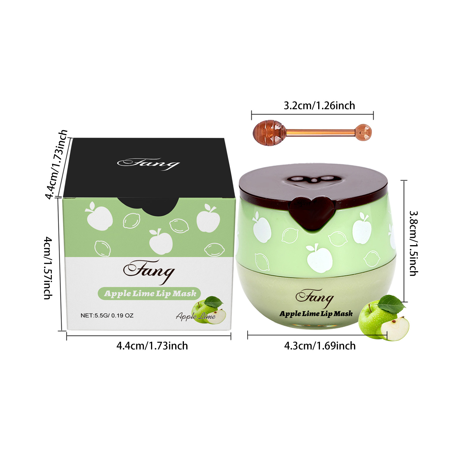 (Green Apple) Green Apple Moisturizing Lip Mask Mild Nourish Soft Lip Skin Fade Lines Daily Coating Care