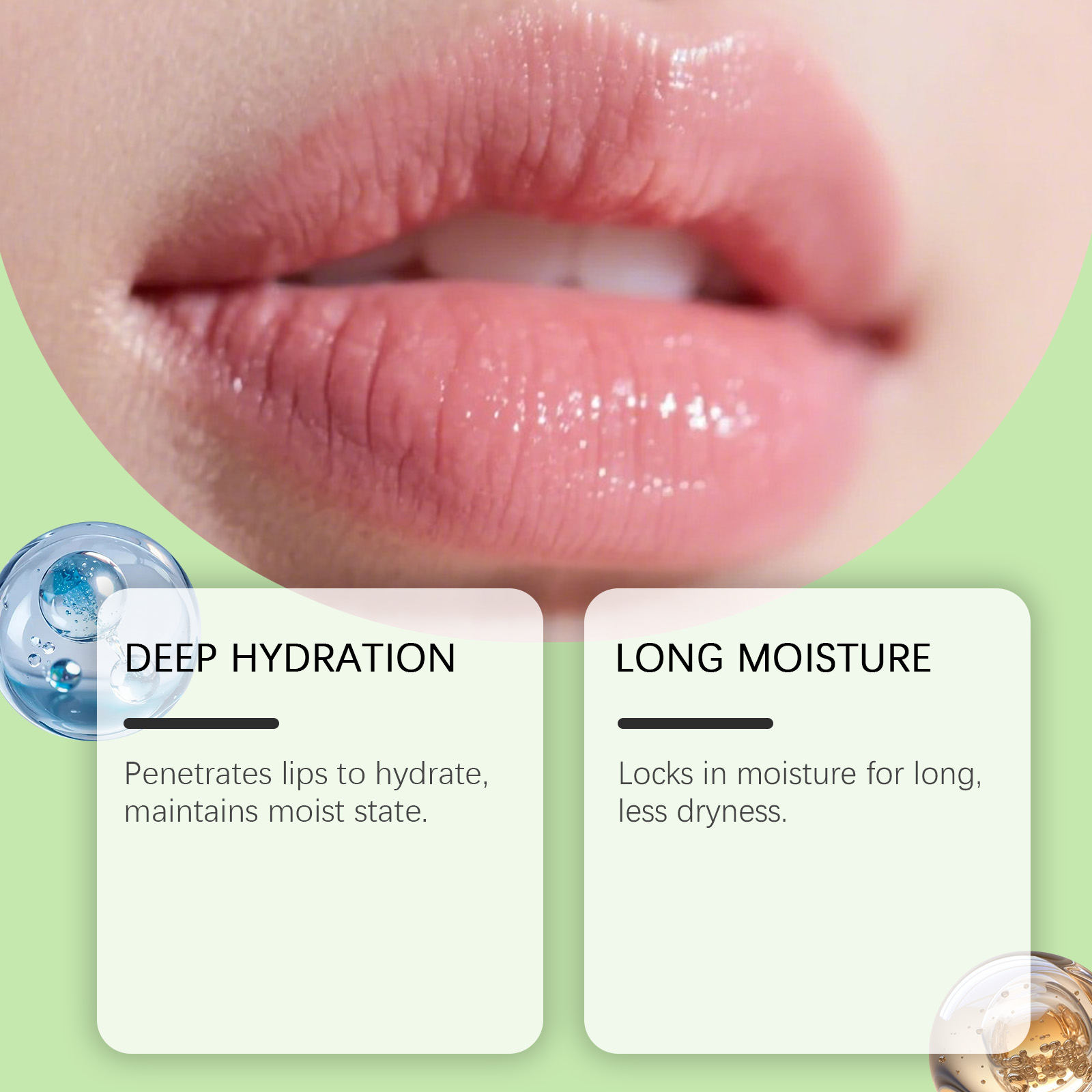(Green Apple) Green Apple Moisturizing Lip Mask Mild Nourish Soft Lip Skin Fade Lines Daily Coating Care