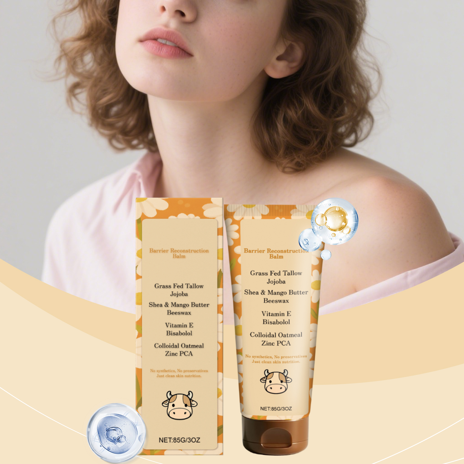 Tallow Skin Cream Fine Texture Hydrating Moisturizing Mild Care Nourish Body Skin Daily Emollient Skincare