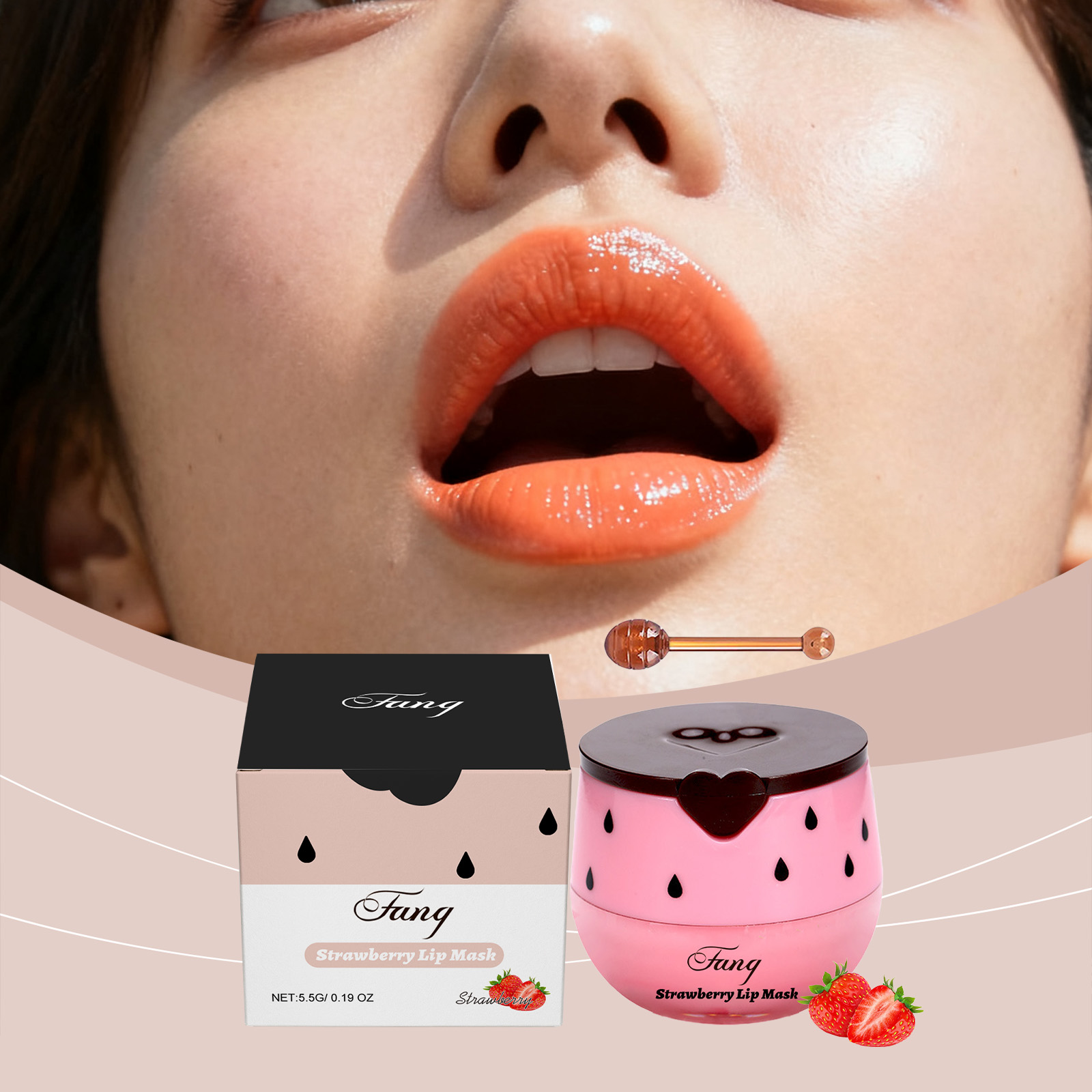(Green Apple) Green Apple Moisturizing Lip Mask Mild Nourish Soft Lip Skin Fade Lines Daily Coating Care