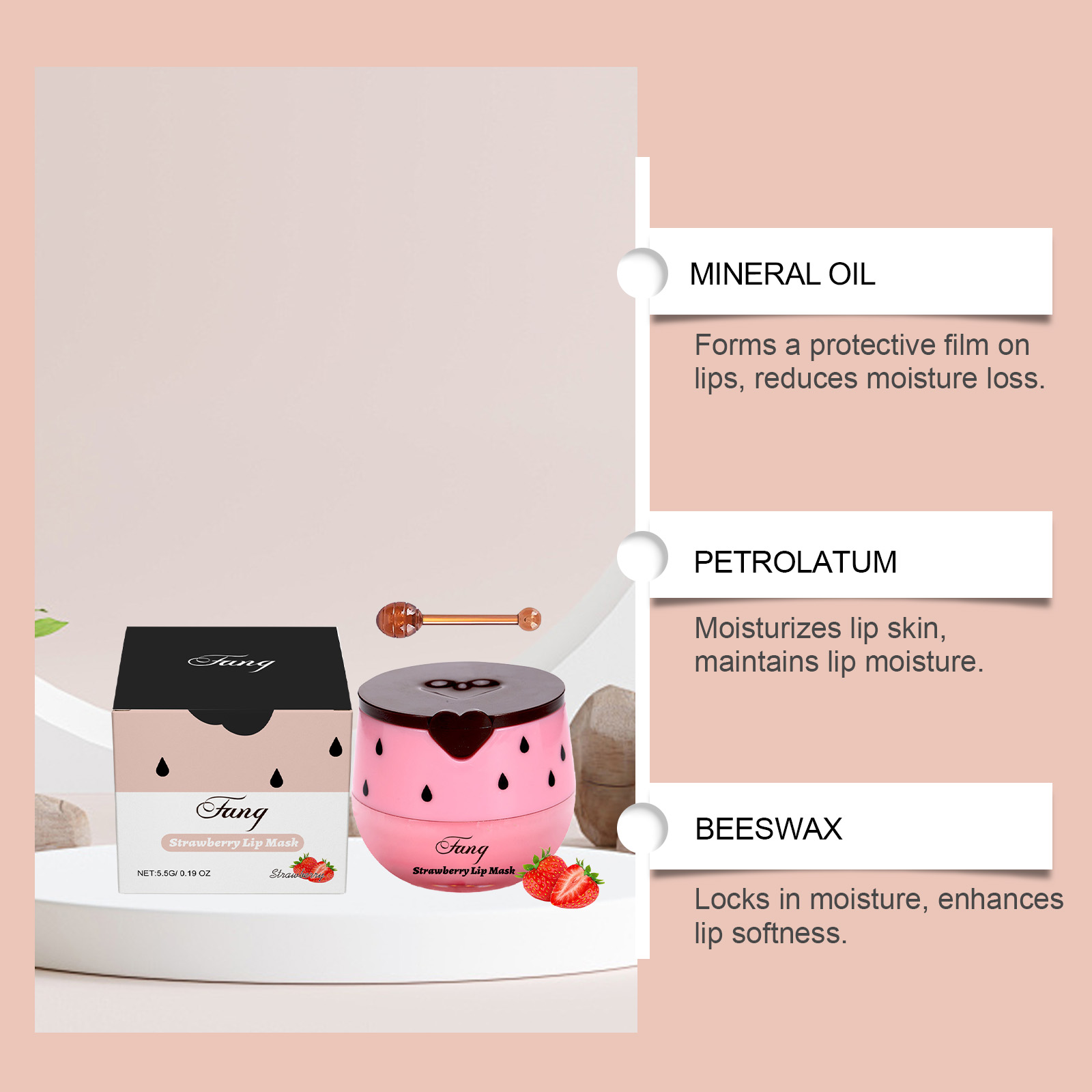(Green Apple) Green Apple Moisturizing Lip Mask Mild Nourish Soft Lip Skin Fade Lines Daily Coating Care