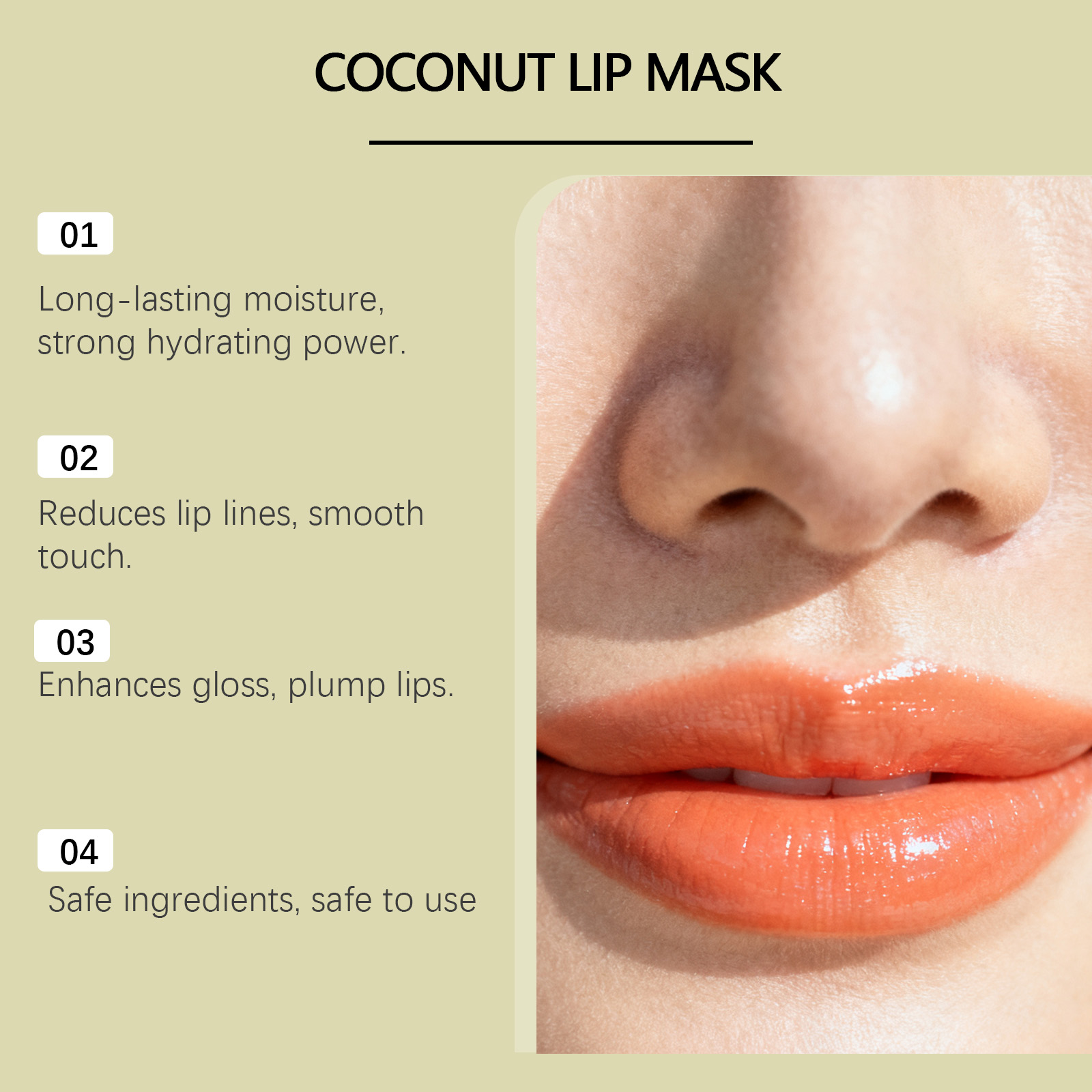 (Green Apple) Green Apple Moisturizing Lip Mask Mild Nourish Soft Lip Skin Fade Lines Daily Coating Care
