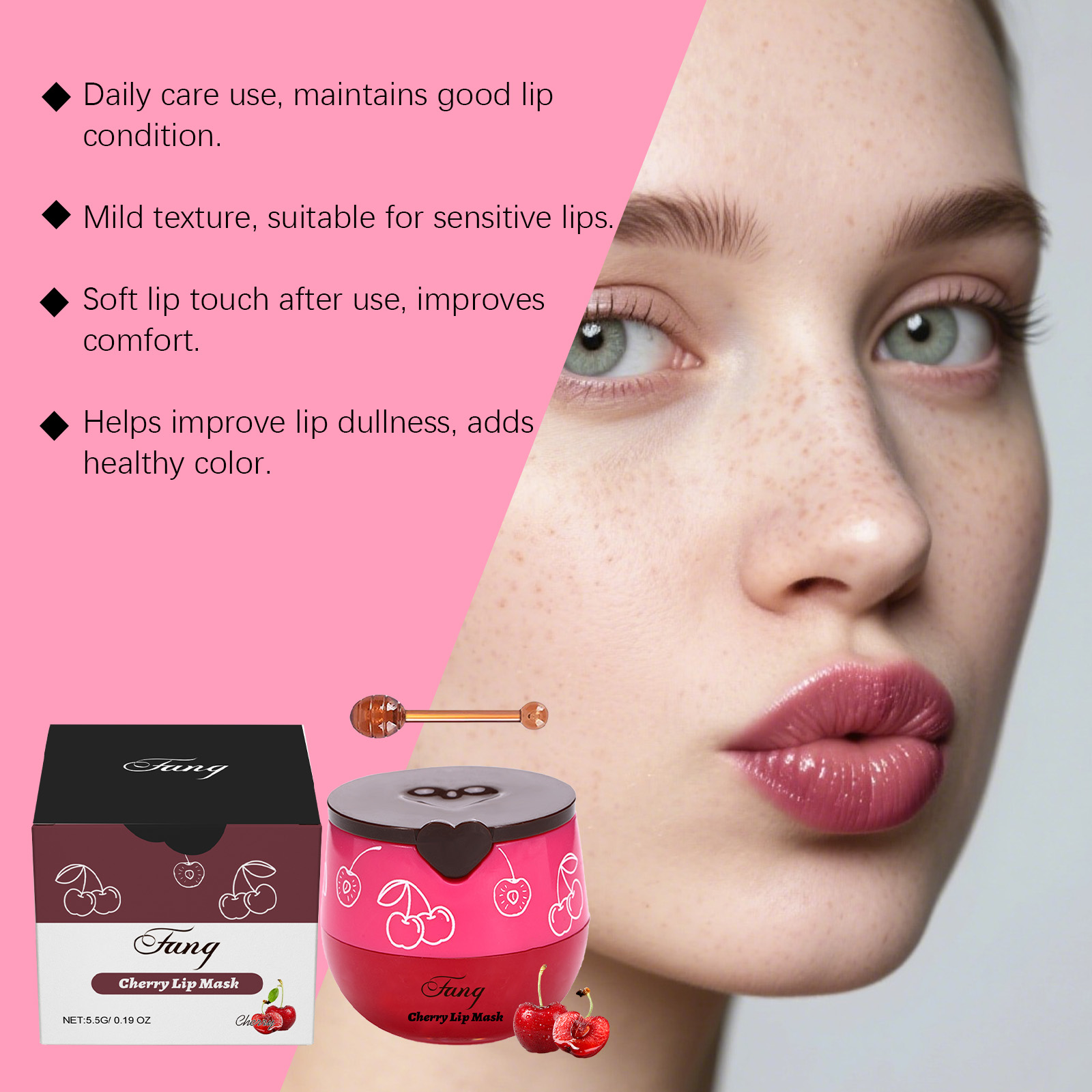 (Green Apple) Green Apple Moisturizing Lip Mask Mild Nourish Soft Lip Skin Fade Lines Daily Coating Care