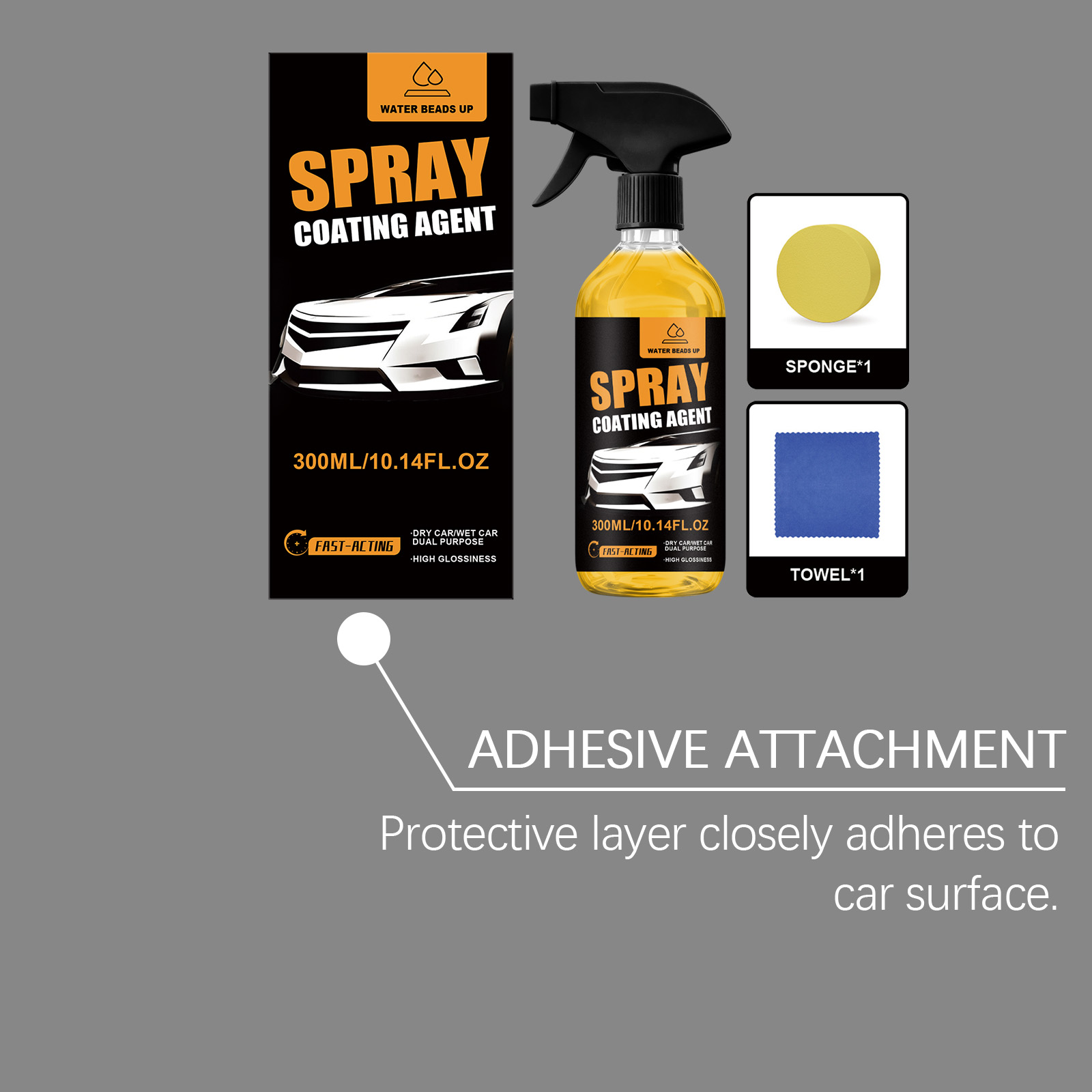 Car Surface Coating Spray Kit Suitable For Wet Dry Vehicle Ceramic Partial Bright Care Remove Spray Water Stain Residue