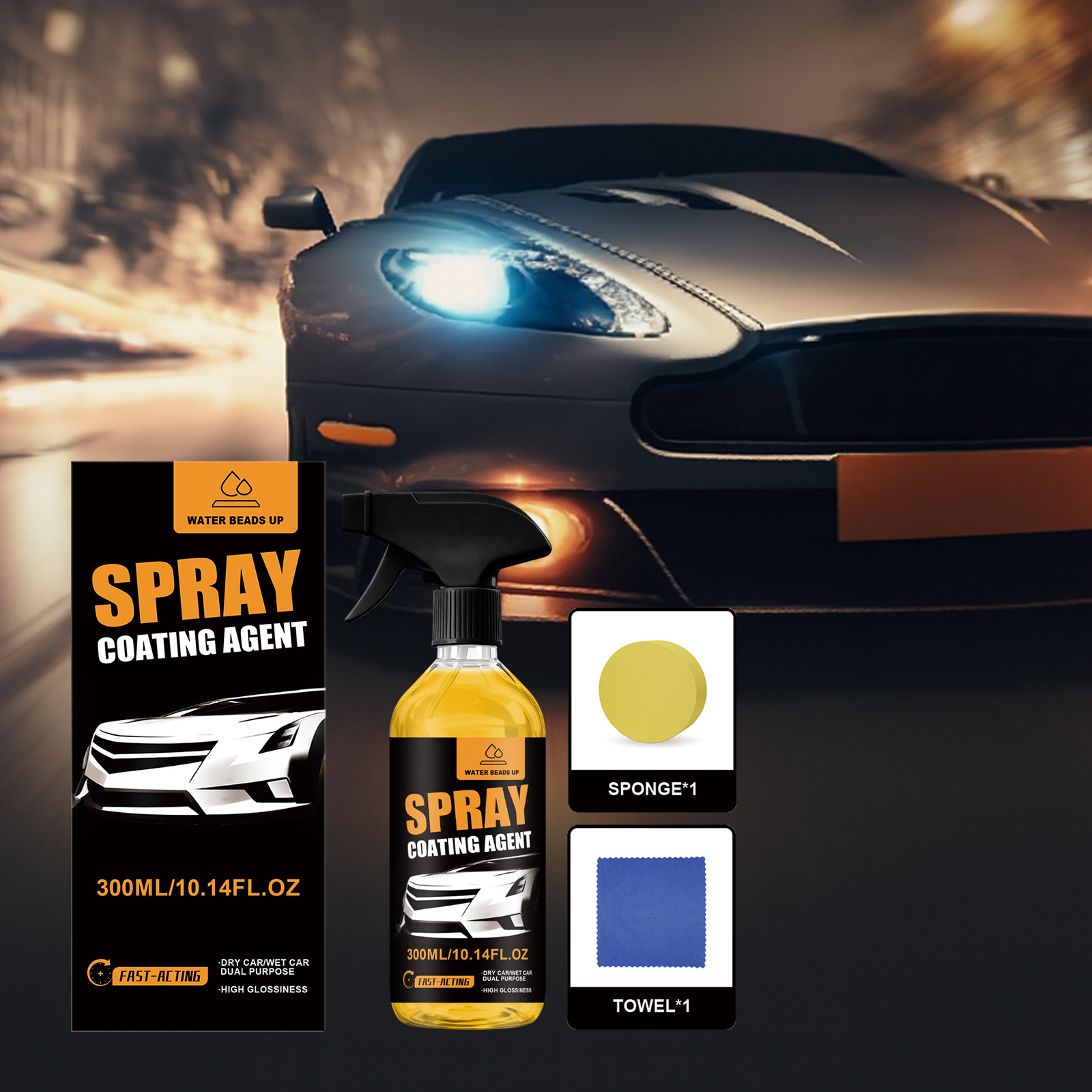Car Surface Coating Spray Kit Suitable For Wet Dry Vehicle Ceramic Partial Bright Care Remove Spray Water Stain Residue
