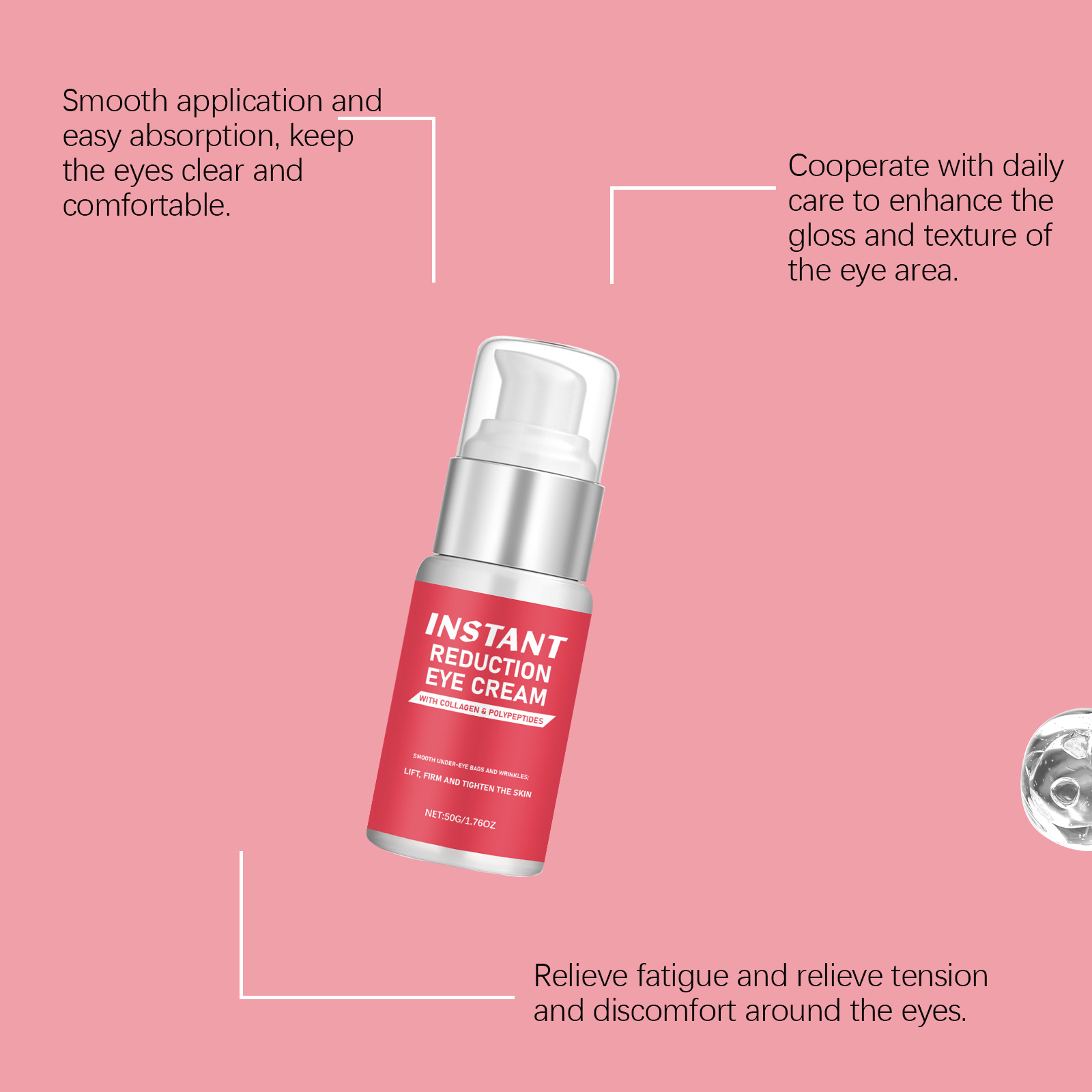 Eye Cream Mild Care Moisturize Soft Elastic Hydrate Light Non Sticky For Skin Around Eyes Smear Care