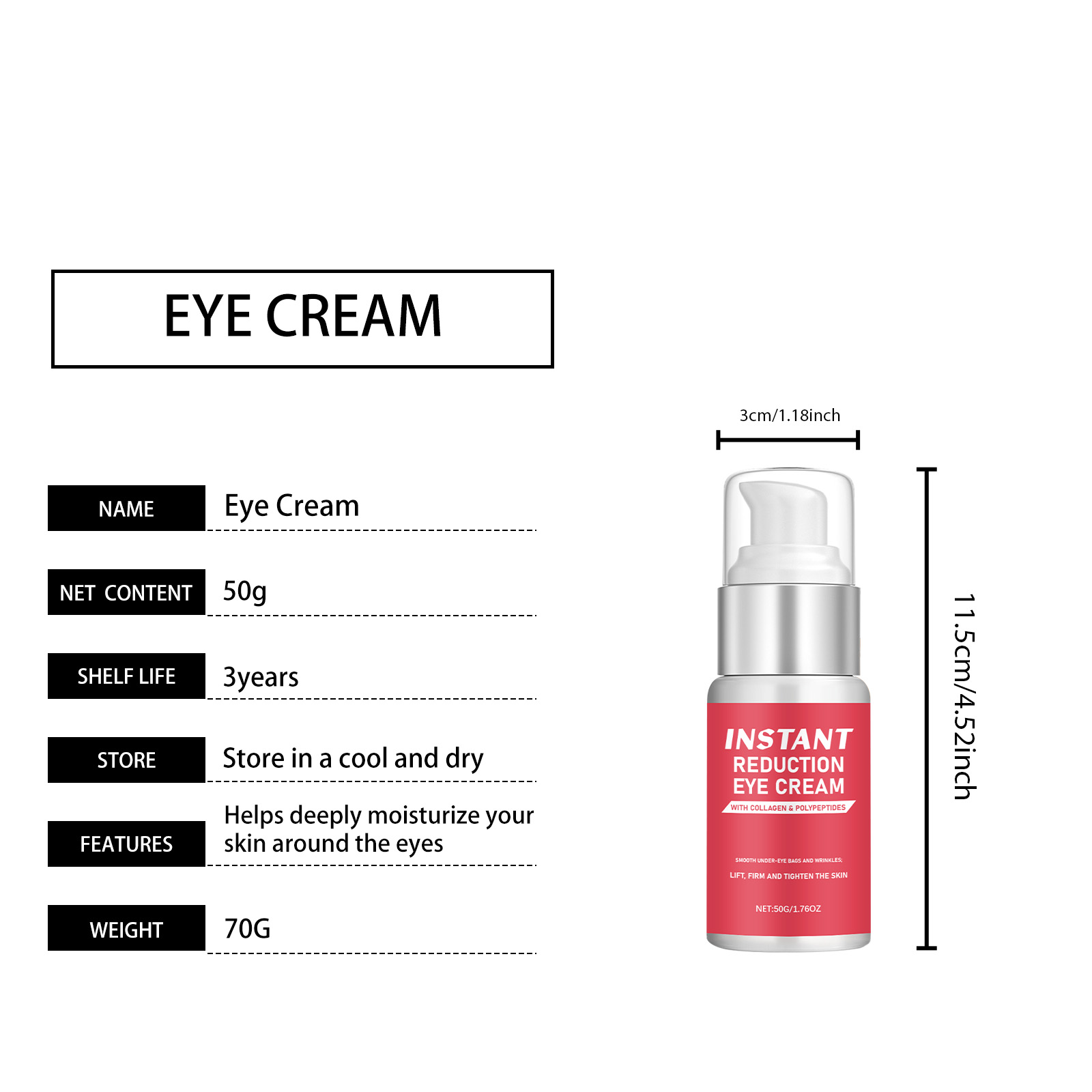 Eye Cream Mild Care Moisturize Soft Elastic Hydrate Light Non Sticky For Skin Around Eyes Smear Care