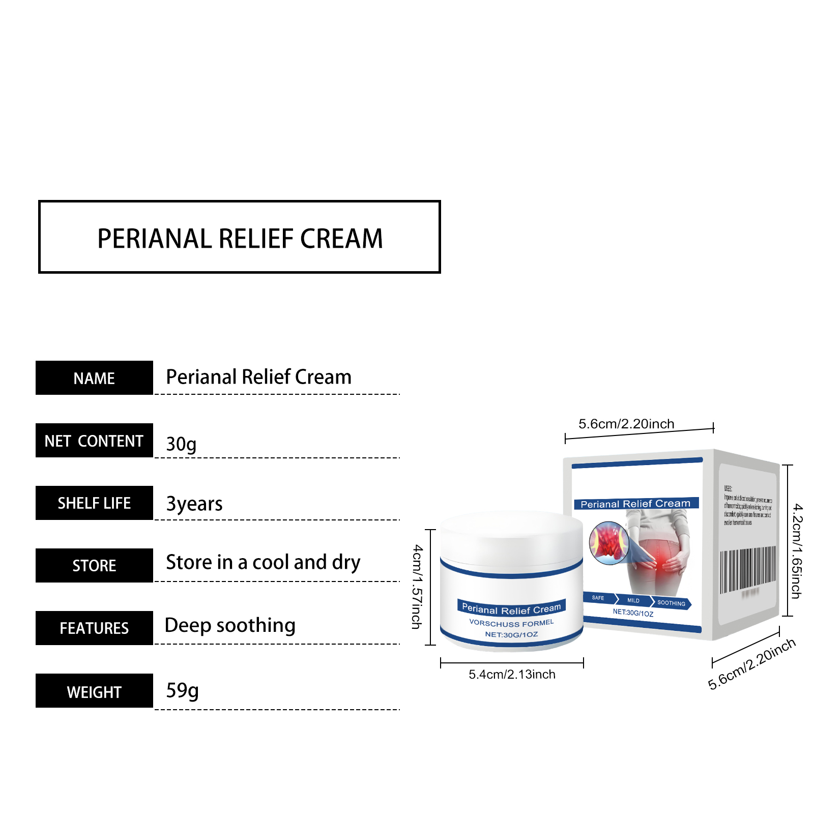 Anal Care Ointment Mild Formula Moisturizing Protect Tender Smooth Comfort Daily Apply Relieve Perianal Skin Discomfort