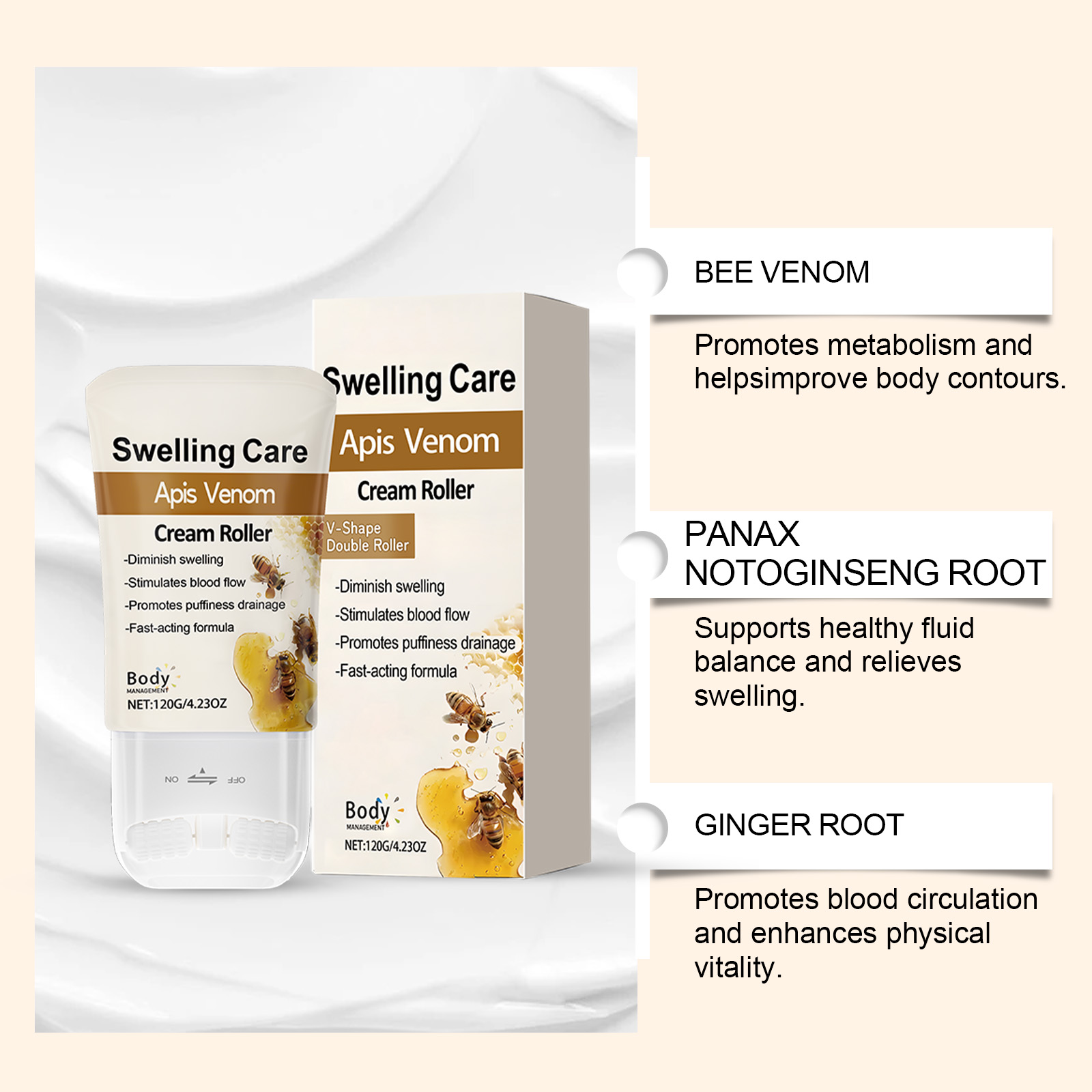 Neck Roller Cream Elastic Hydrating Firming Skin Care For Face Neck Body Contour Moisturizing Treatment