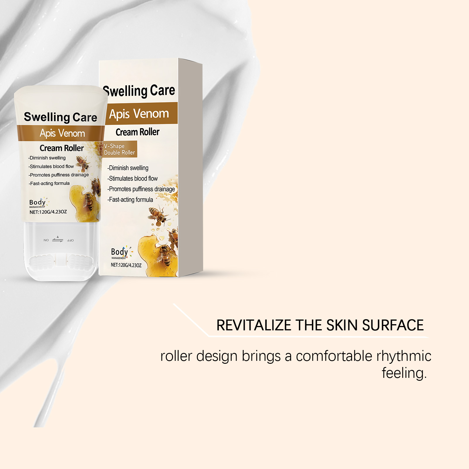 Neck Roller Cream Elastic Hydrating Firming Skin Care For Face Neck Body Contour Moisturizing Treatment