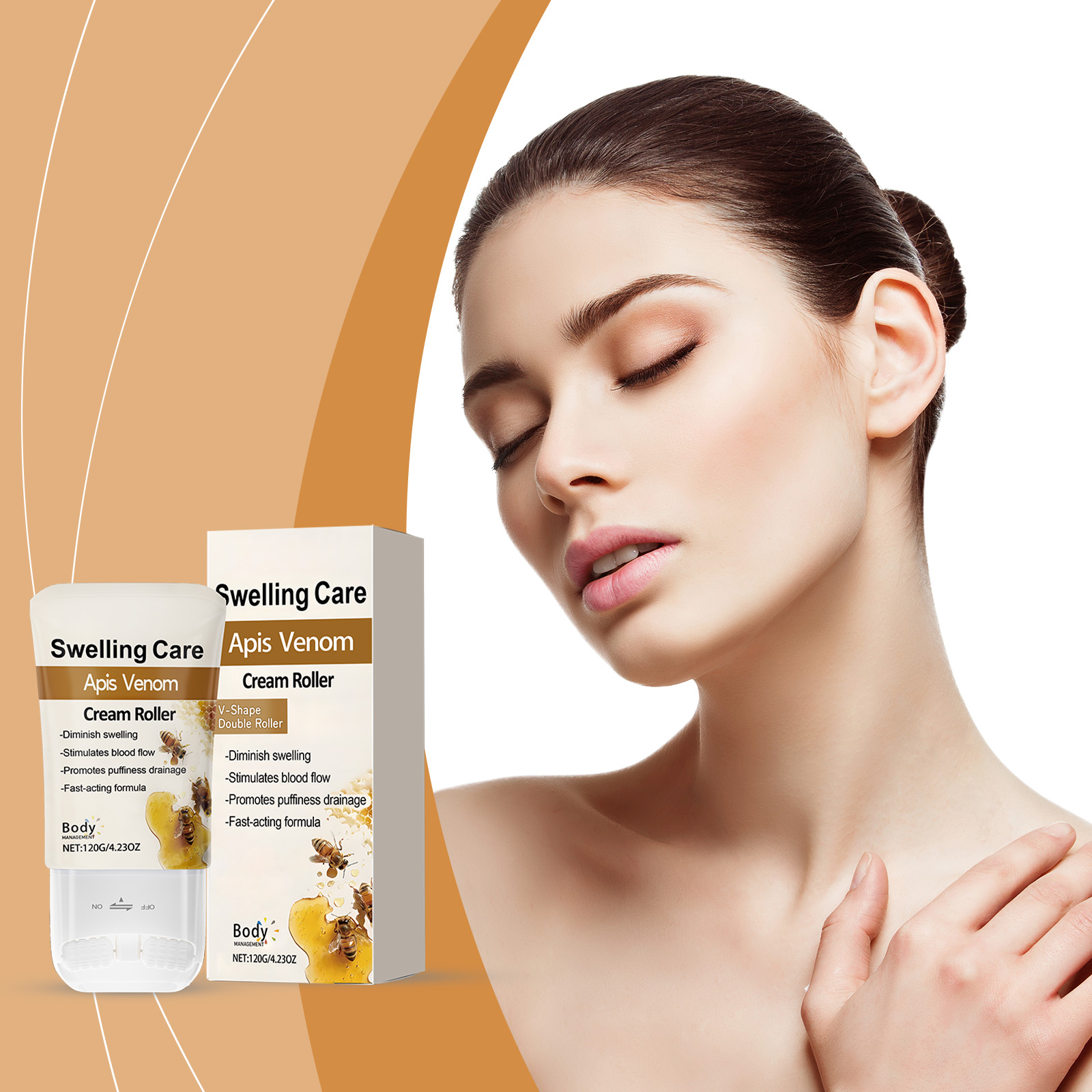 Neck Roller Cream Elastic Hydrating Firming Skin Care For Face Neck Body Contour Moisturizing Treatment