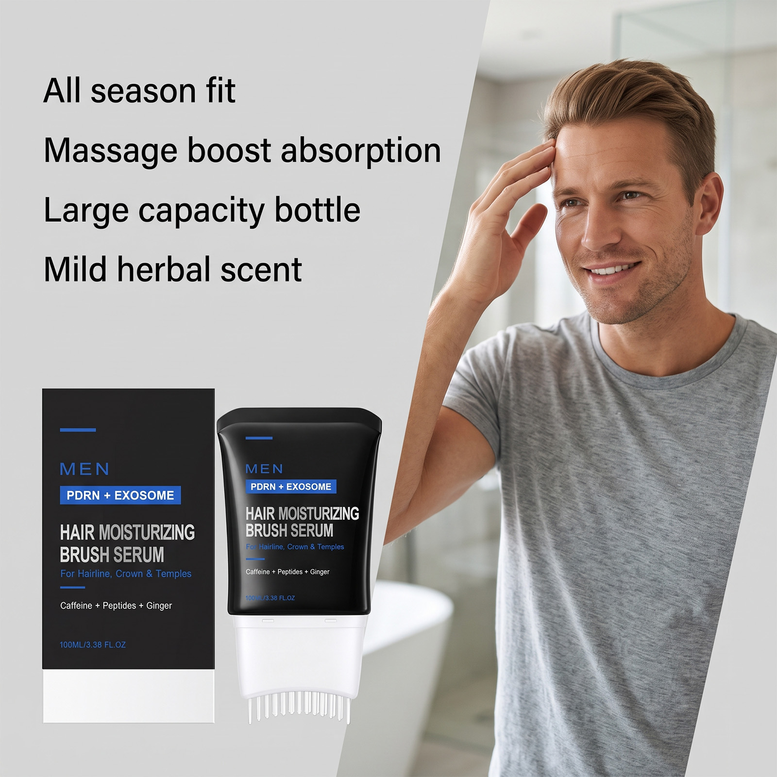 Men Scalp Care Essence Mild Protect Fresh Non Greasy Balance Oil Water Gloss Hair Full Scalp