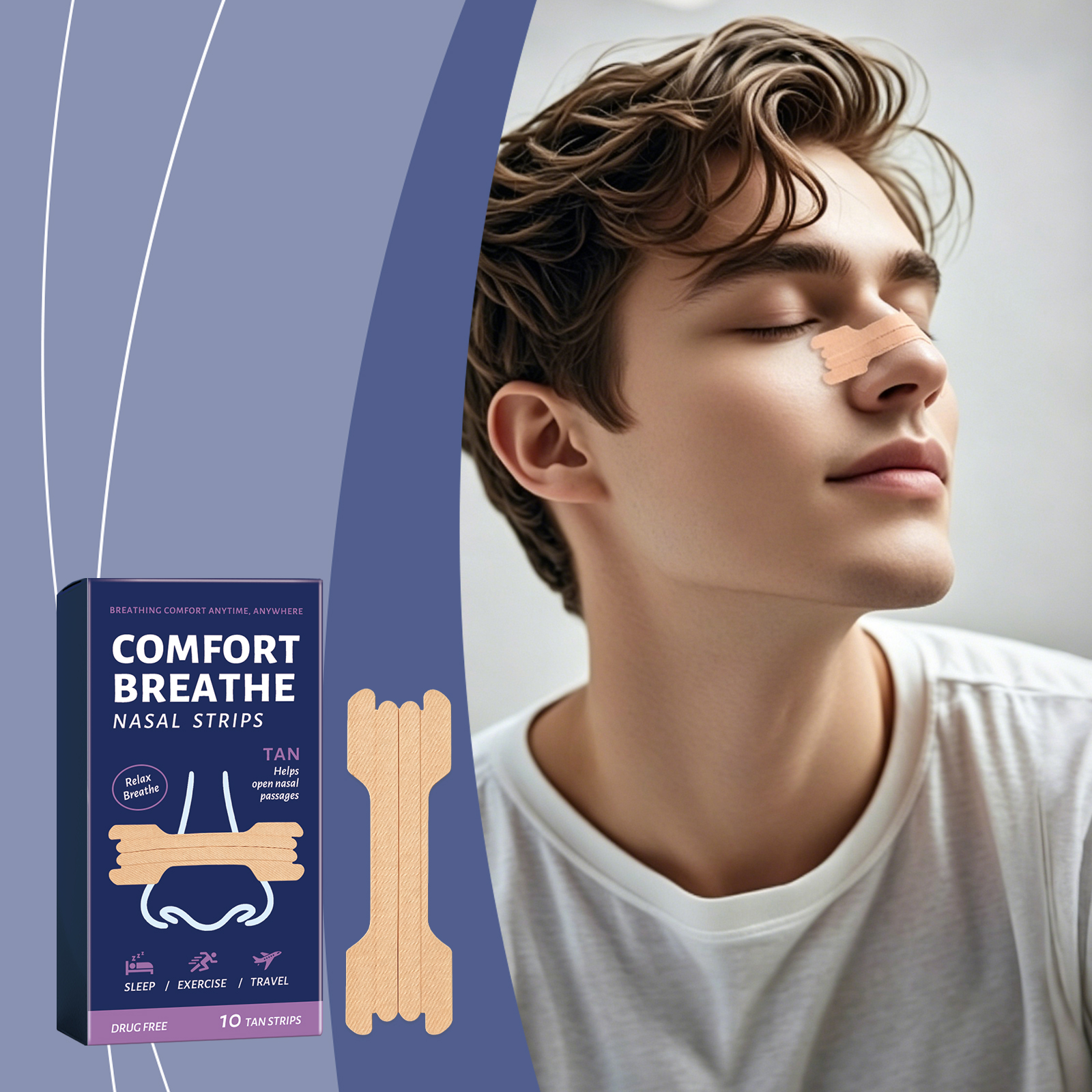 Comfort Breath Nose Patch Mild Natural Fit Skin Clean Fresh Nasal Daily Care
