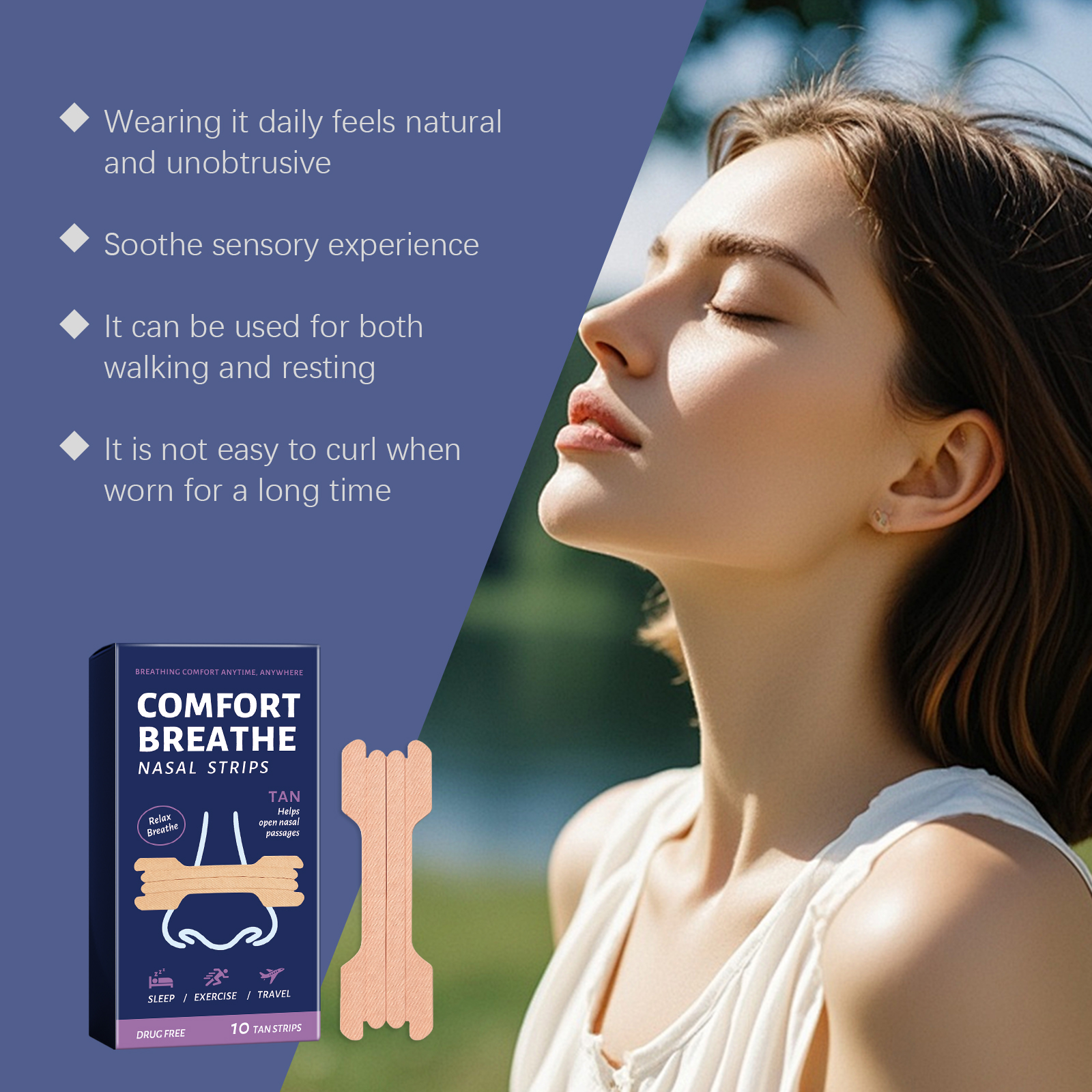 Comfort Breath Nose Patch Mild Natural Fit Skin Clean Fresh Nasal Daily Care