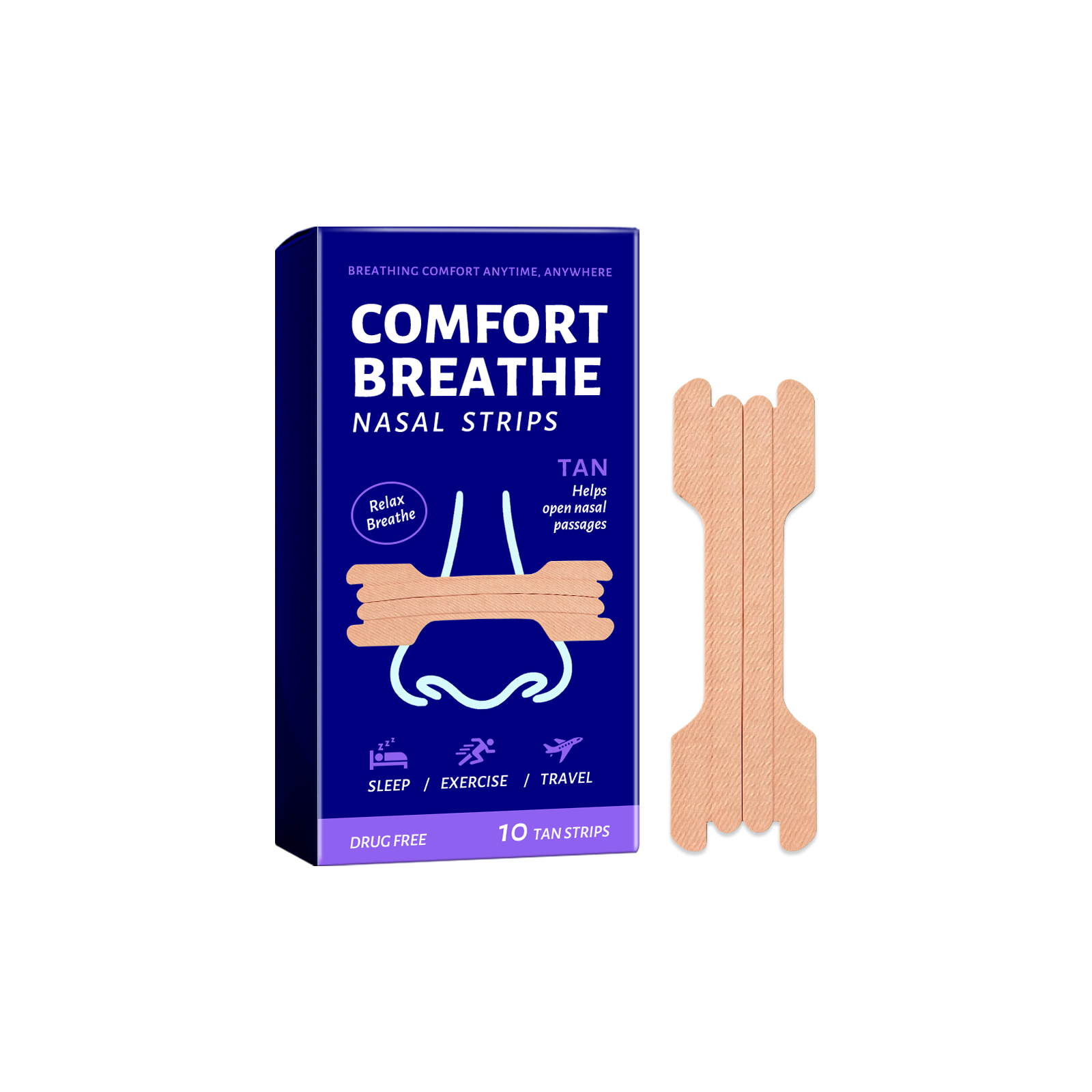Comfort Breath Nose Patch Mild Natural Fit Skin Clean Fresh Nasal Daily Care
