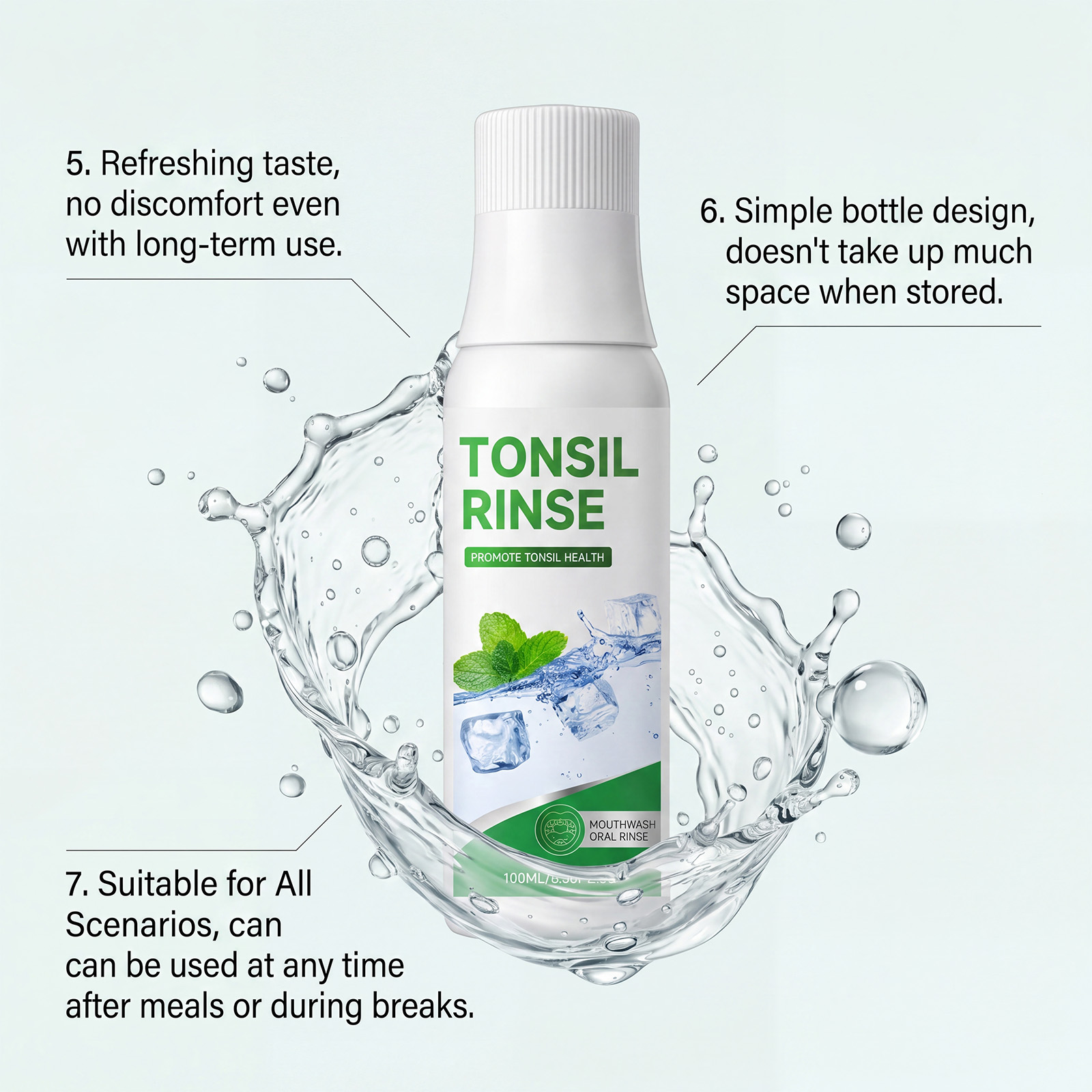 Mint Fresh Mouthwash Contains Mint Ingredient Protect Oral Cavity Comfortably Freshen Breath Care