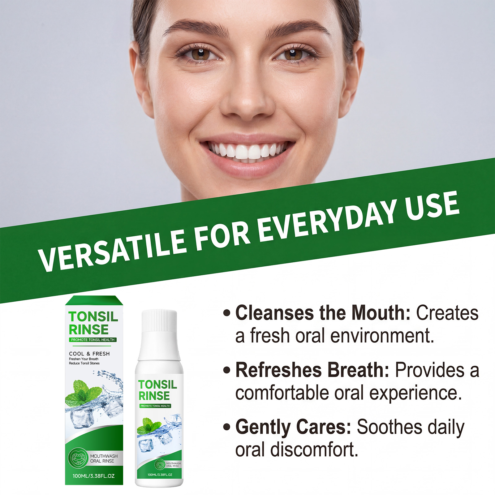 Mint Fresh Mouthwash Contains Mint Ingredient Protect Oral Cavity Comfortably Freshen Breath Care
