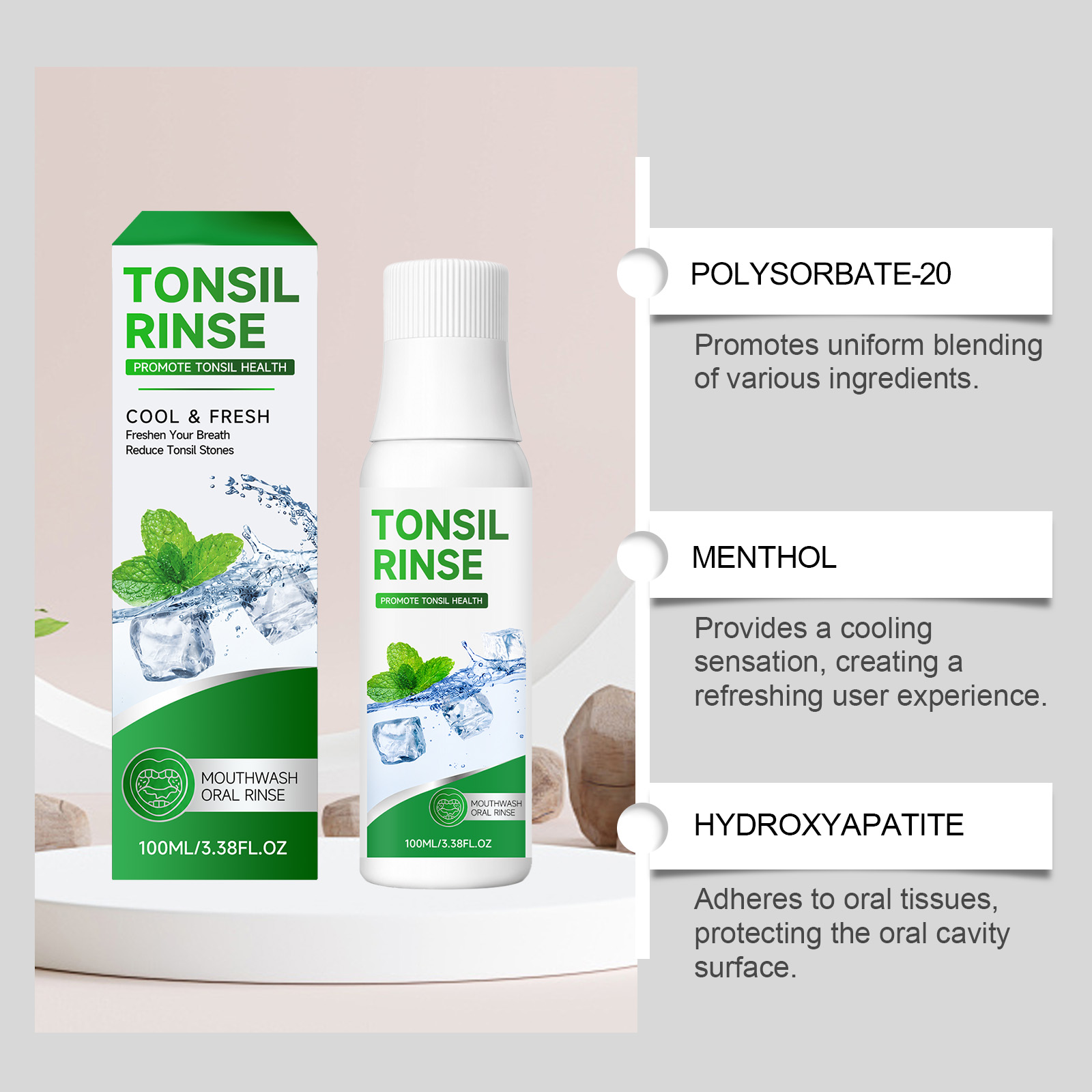 Mint Fresh Mouthwash Contains Mint Ingredient Protect Oral Cavity Comfortably Freshen Breath Care