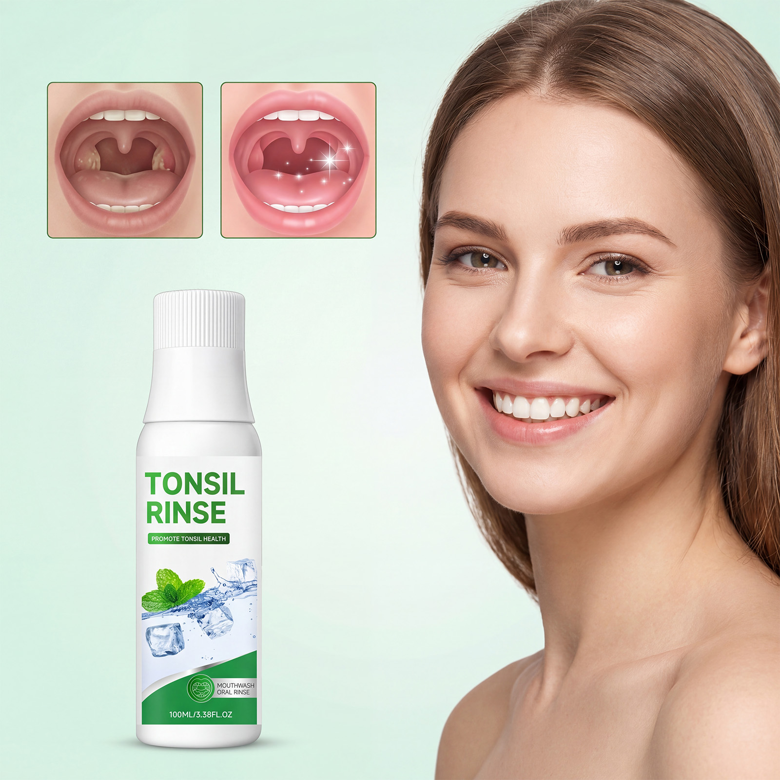 Mint Fresh Mouthwash Contains Mint Ingredient Protect Oral Cavity Comfortably Freshen Breath Care