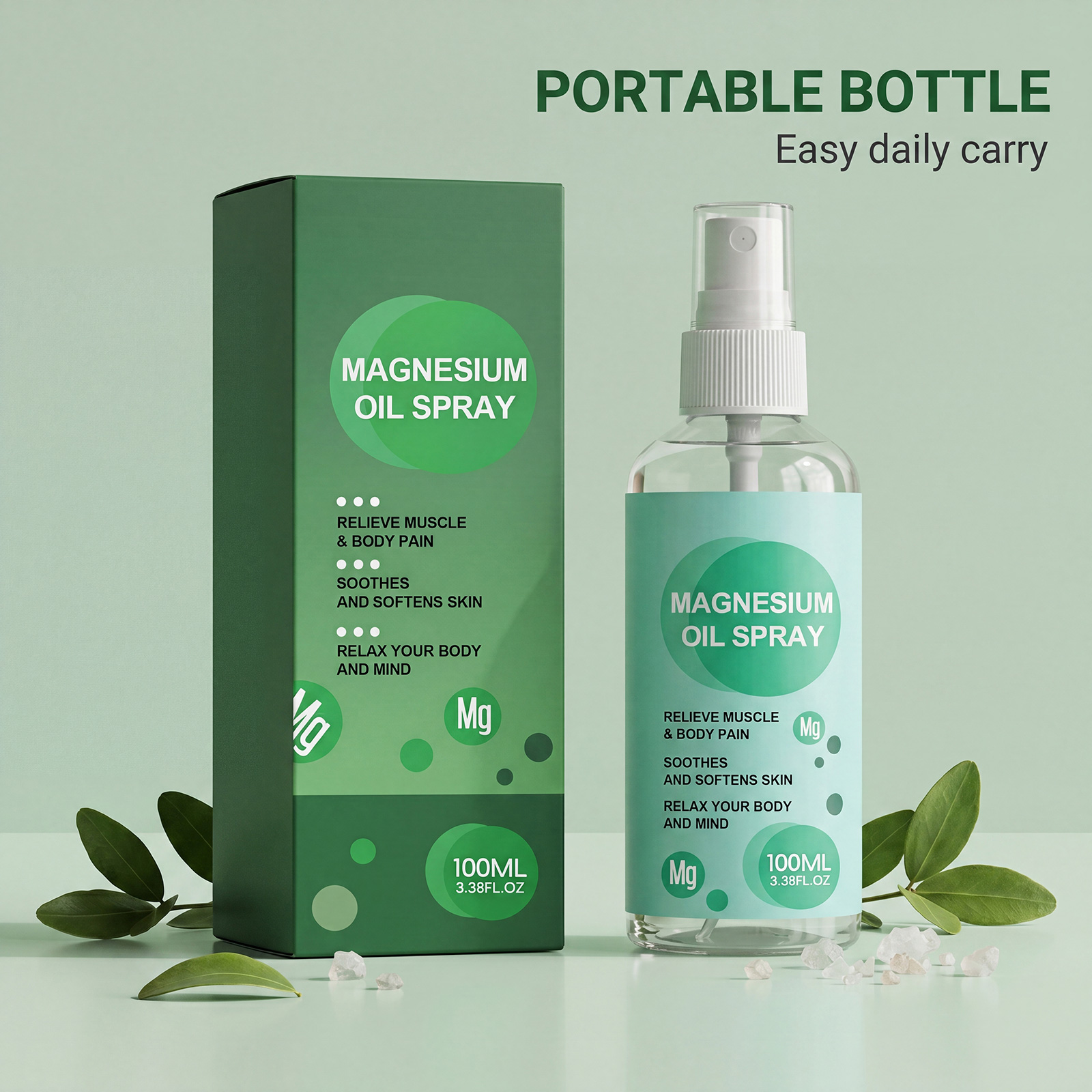 Magnesium Oil Care Spray Light Mist Fresh Hydrating Soothe Comfort Body Skin Mind Relax