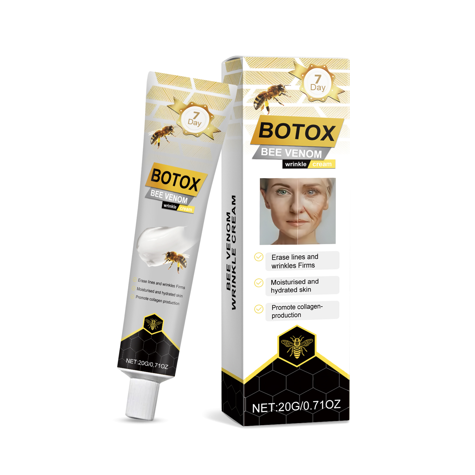 Bee Venom Care Cream Mild Facial Moisturizing Tender Smooth Firming Skin Delicate Hydrating Brightening Replenishing Water Face Lotion
