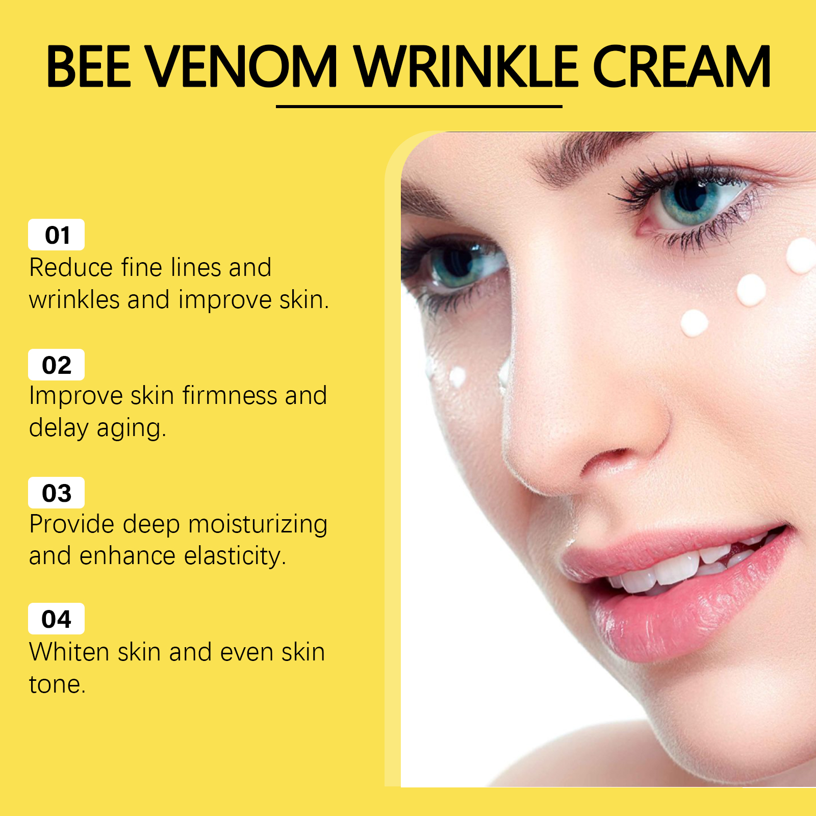 Bee Venom Care Cream Mild Facial Moisturizing Tender Smooth Firming Skin Delicate Hydrating Brightening Replenishing Water Face Lotion