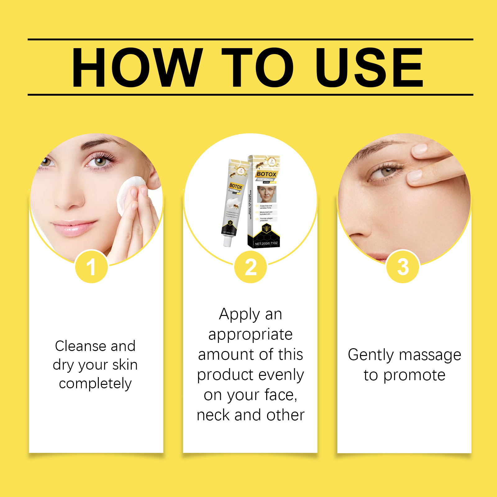 Bee Venom Care Cream Mild Facial Moisturizing Tender Smooth Firming Skin Delicate Hydrating Brightening Replenishing Water Face Lotion