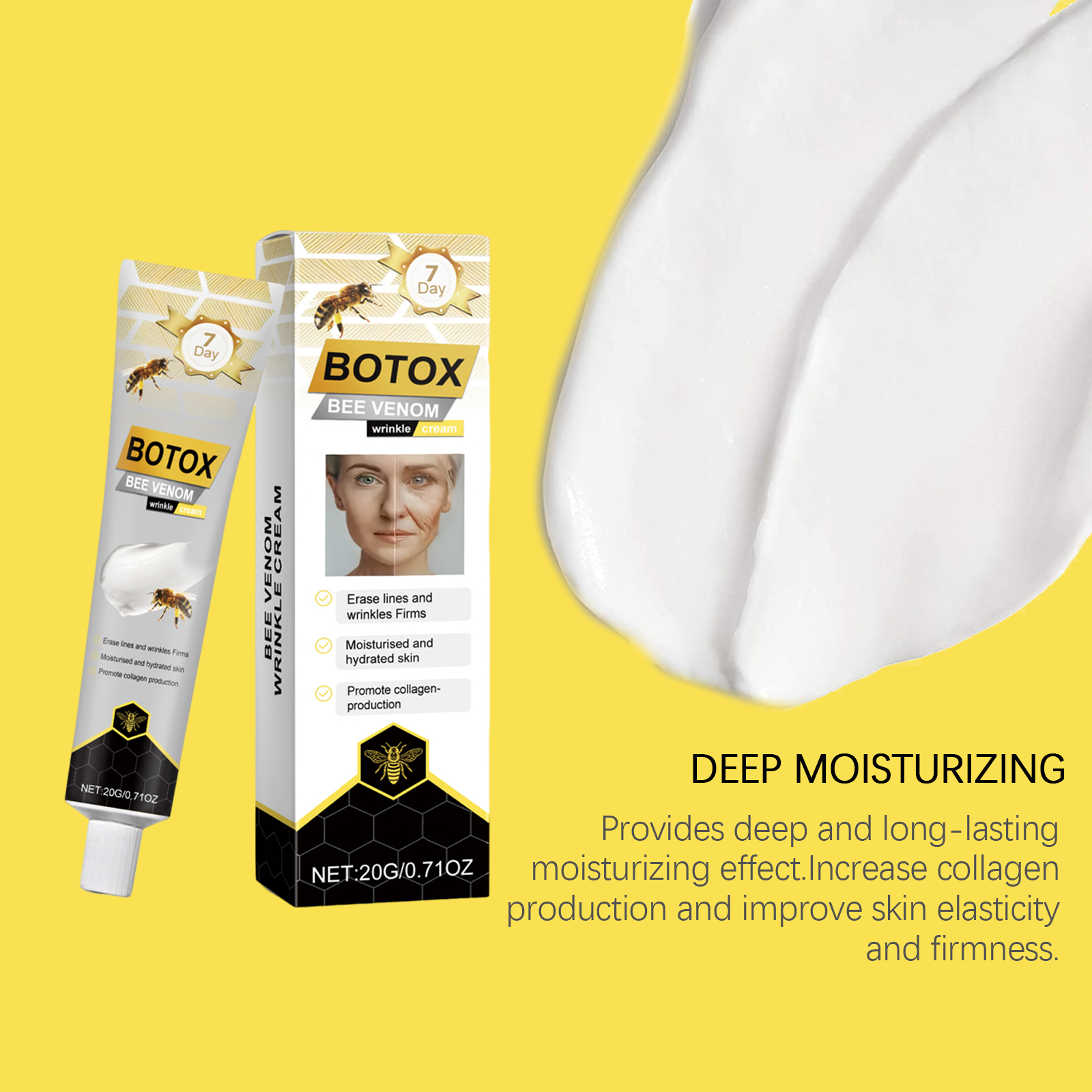 Bee Venom Care Cream Mild Facial Moisturizing Tender Smooth Firming Skin Delicate Hydrating Brightening Replenishing Water Face Lotion