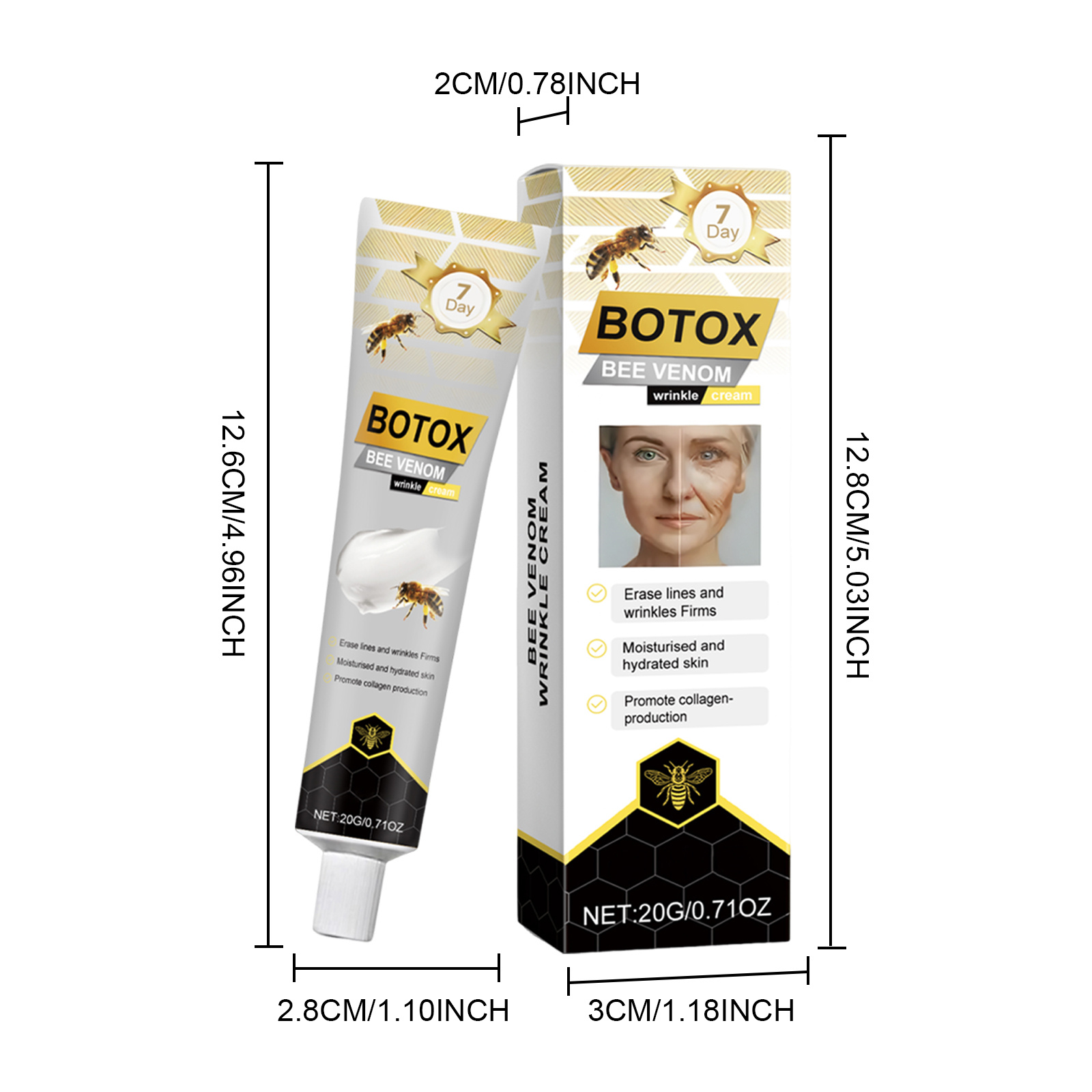 Bee Venom Care Cream Mild Facial Moisturizing Tender Smooth Firming Skin Delicate Hydrating Brightening Replenishing Water Face Lotion
