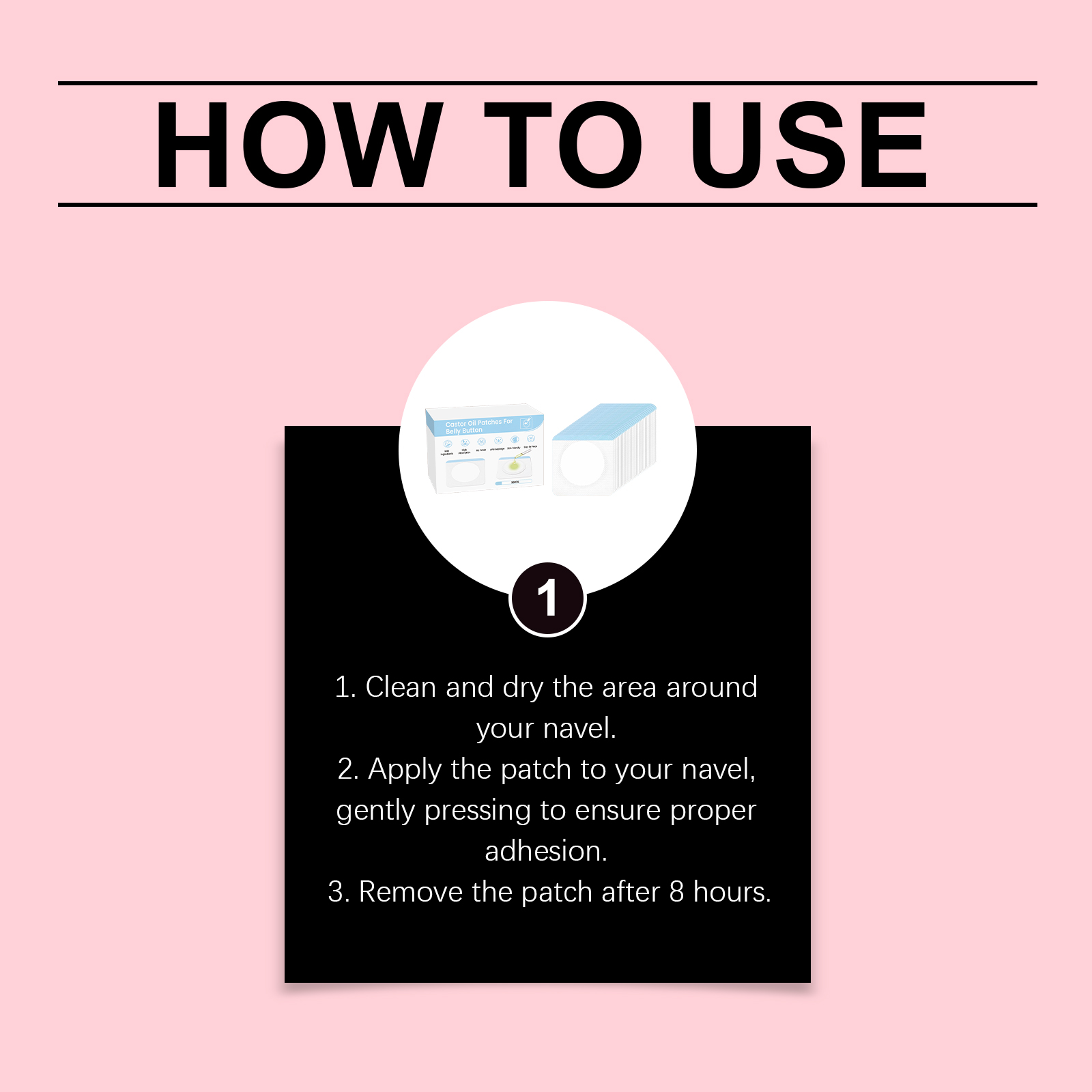 Castor Oil Navel Patch Mild Moisturizing Care Body Light Daily Shape Line Navel Care Sticker