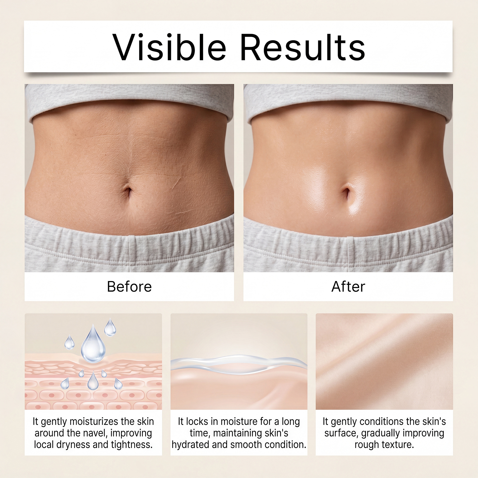 Castor Oil Navel Patch Mild Moisturizing Care Body Light Daily Shape Line Navel Care Sticker