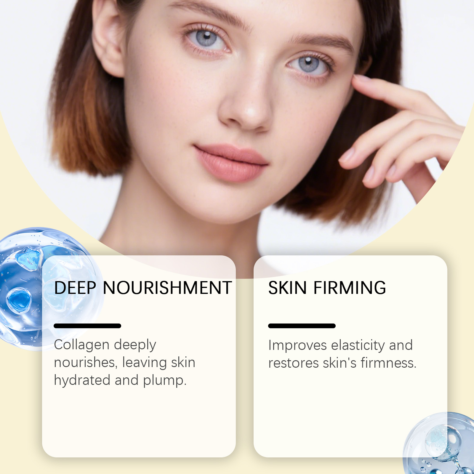 Collagen Facial Mask Boxed Brighten Skin Tone Glossy Delicate Soft Nourish Elastic Skin Hydrate Facial Mask