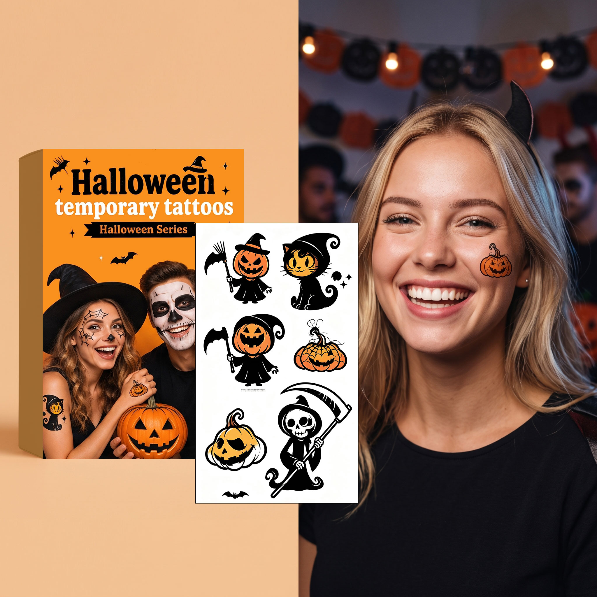 Halloween Tattoo Sticker High Definition Rendering Skin Friendly Gentle Protection Pure Full Festival Atmosphere