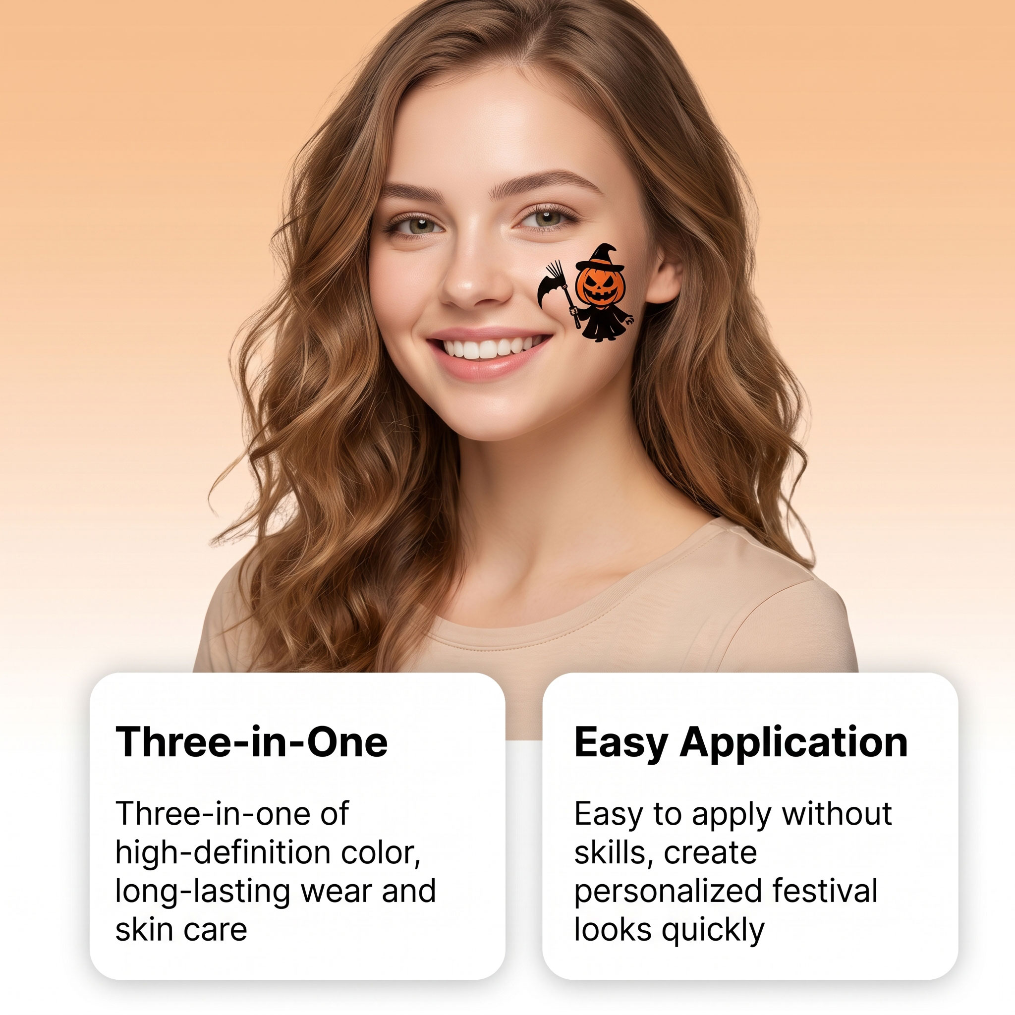 Halloween Tattoo Sticker High Definition Rendering Skin Friendly Gentle Protection Pure Full Festival Atmosphere