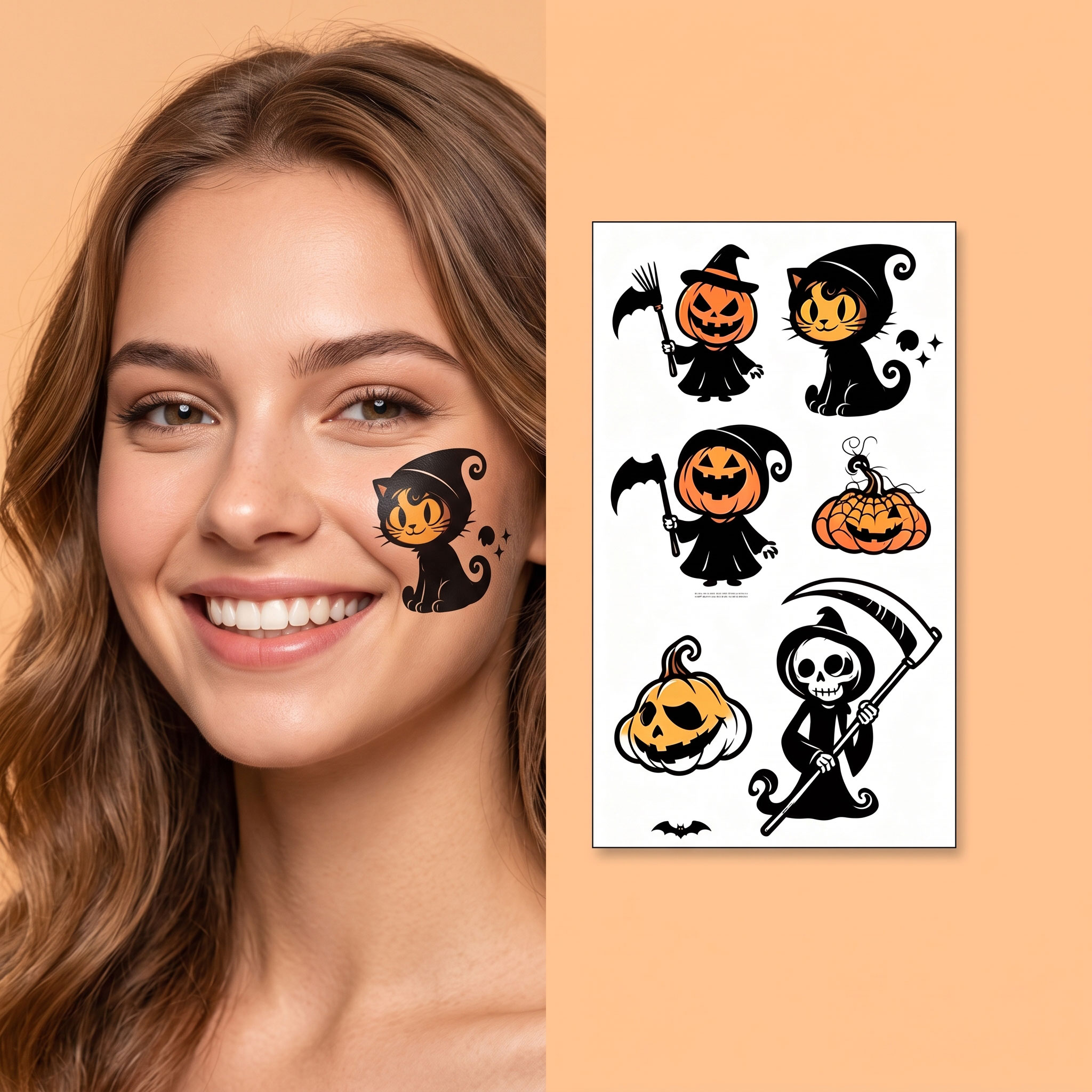 Halloween Tattoo Sticker High Definition Rendering Skin Friendly Gentle Protection Pure Full Festival Atmosphere