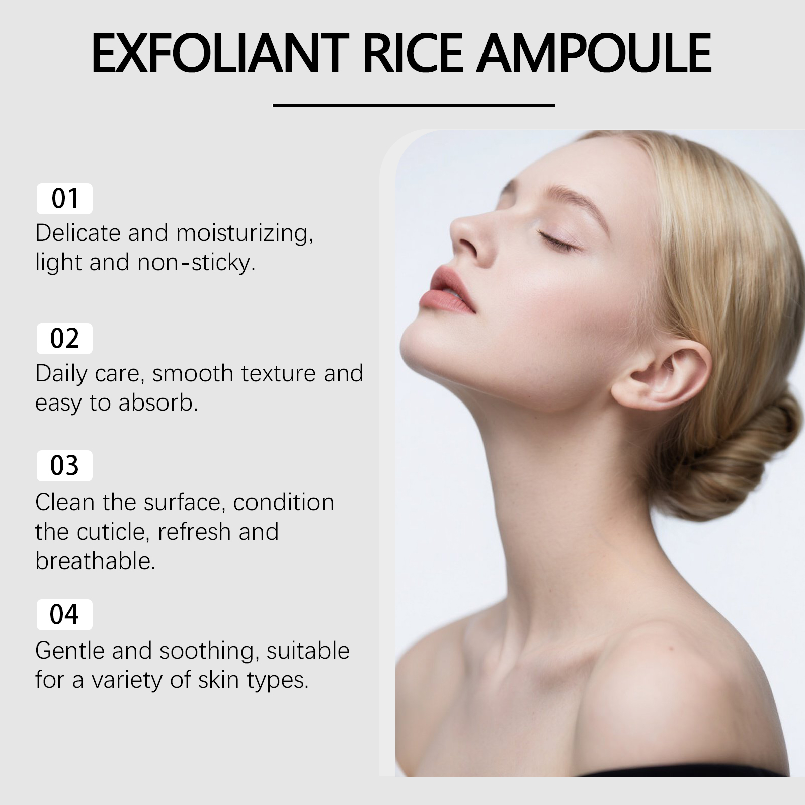 Black Rice Essence Liquid Mild Moisturizing Cleansing Exfoliating Nourishing Softening Refining Pores Facial Care