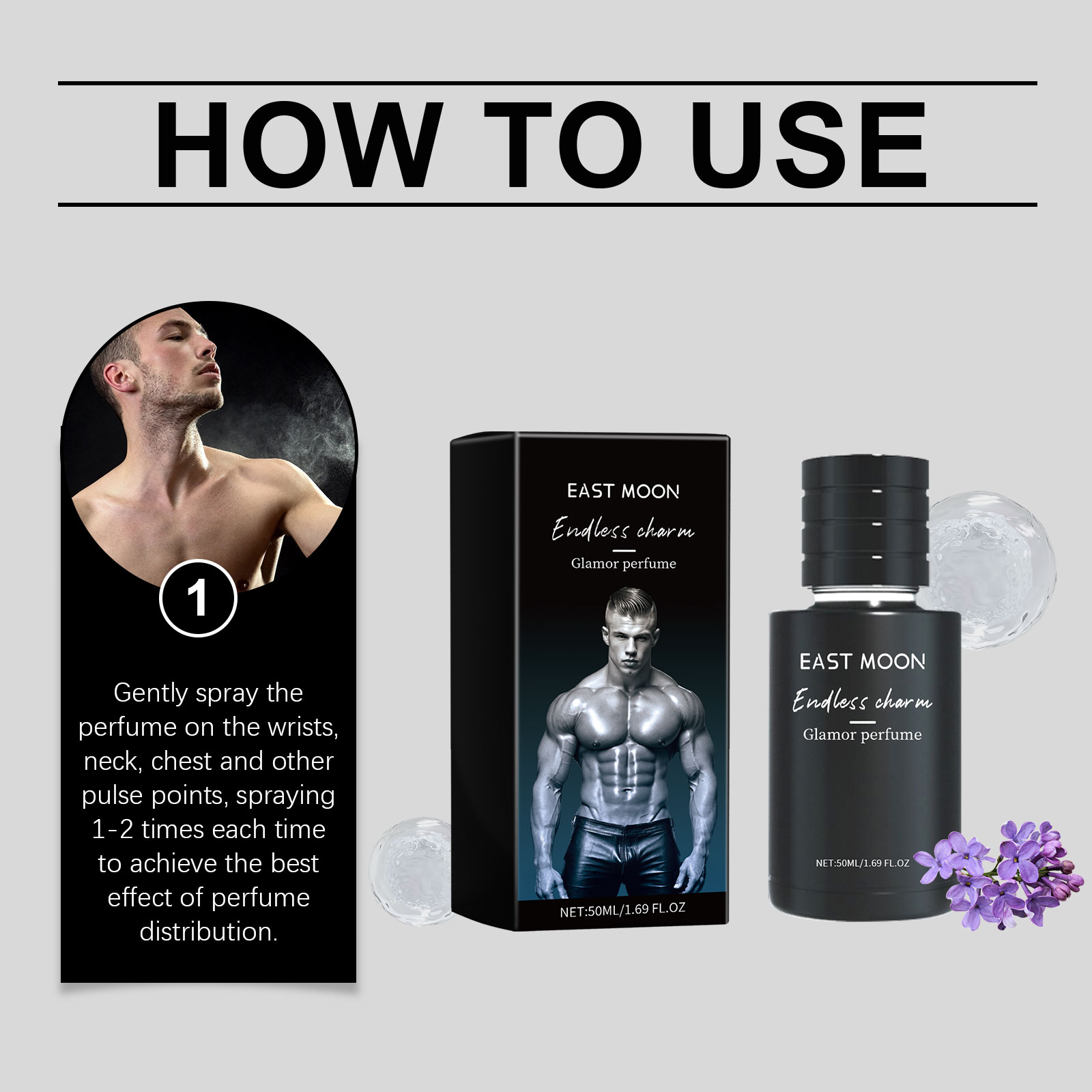 Charming Men Light Fragrance Radiate Charm Dating Scent Long Lasting Portable Sandalwood Perfume