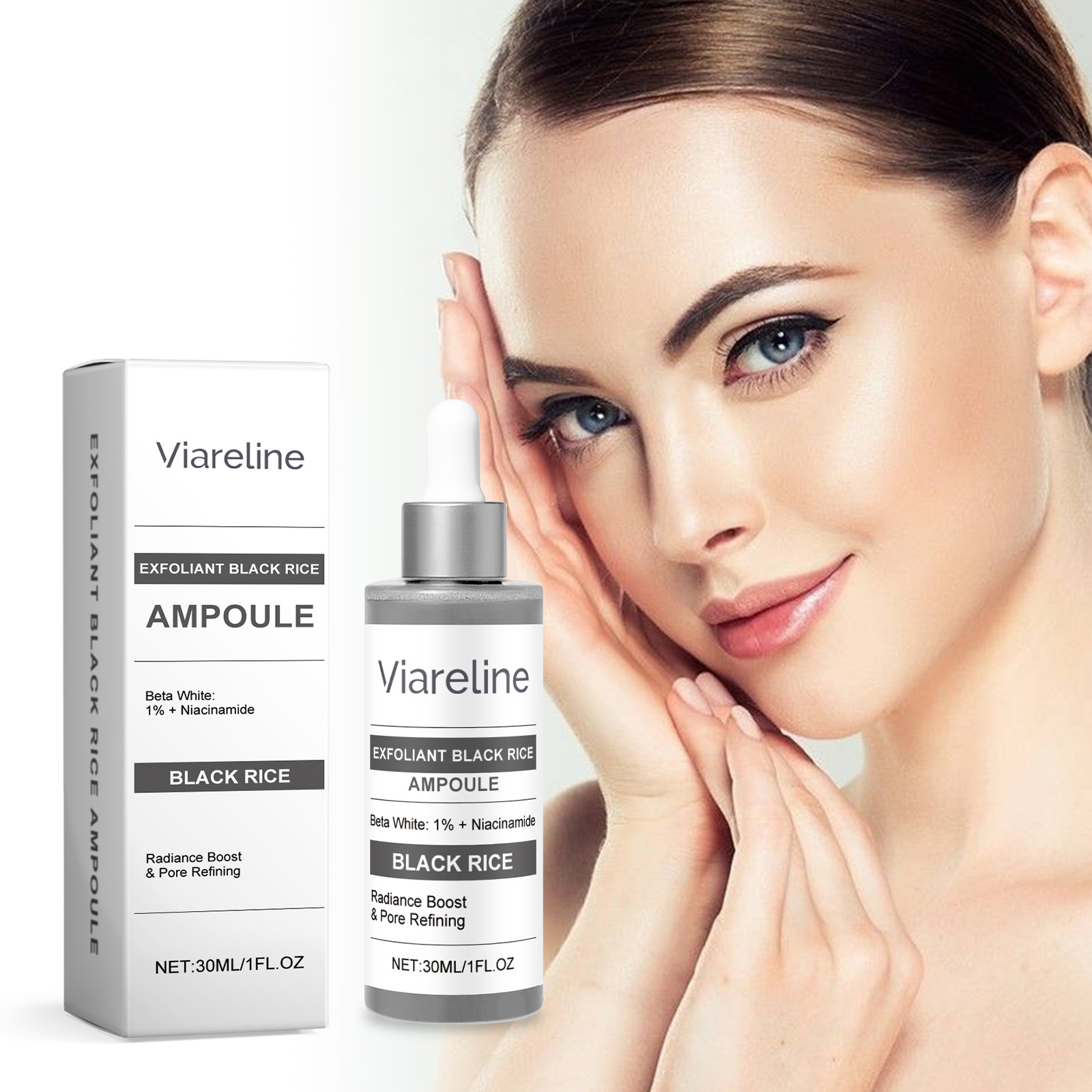 Exfoliating Black Rice Essence Moisturizes Hydrates Facial Skin Moist Bright Smooth Delicate