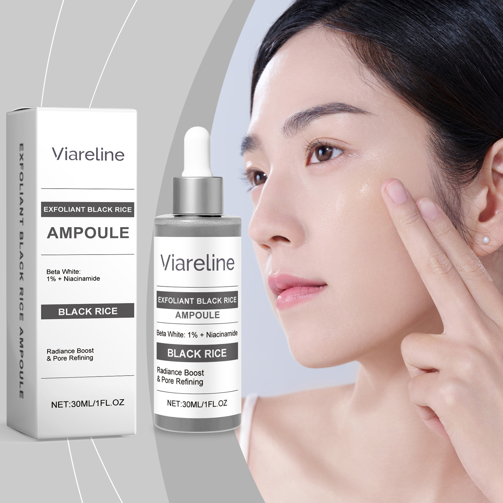 Exfoliating Black Rice Essence Moisturizes Hydrates Facial Skin Moist Bright Smooth Delicate