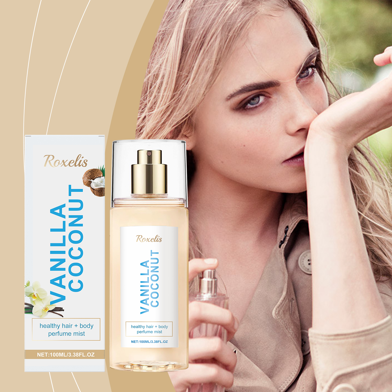 Vanilla Coconut Body Perfume Spray Long Lasting Fragrance Unique Charm Fresh Romantic Portable Perfume