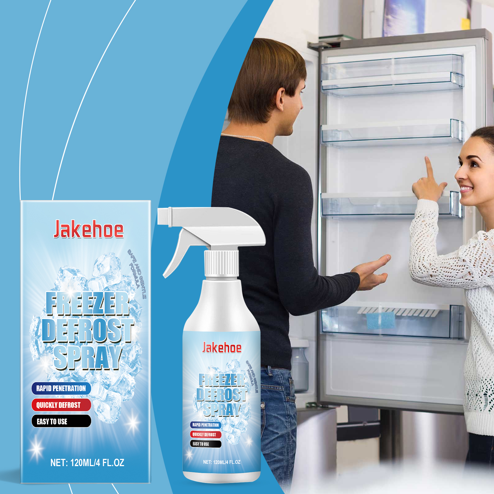 Freezer Defrost Spray Household Multi Purpose Cleaning For Refrigerator Freezer Ice Maker
