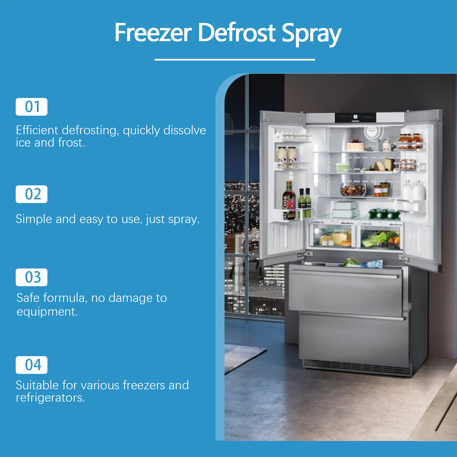 Freezer Defrost Spray Household Multi Purpose Cleaning For Refrigerator Freezer Ice Maker