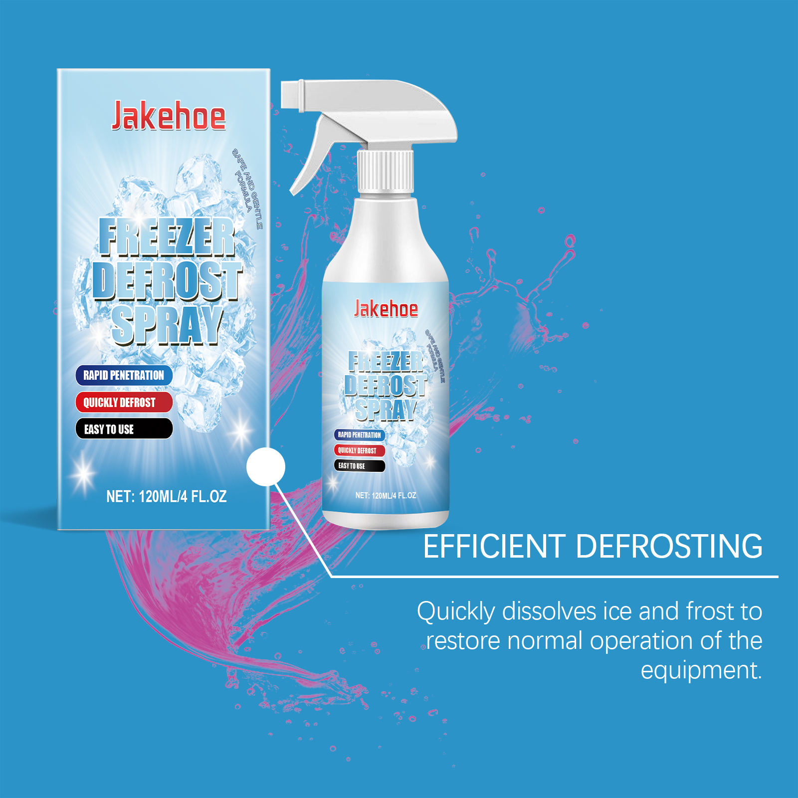 Freezer Defrost Spray Household Multi Purpose Cleaning For Refrigerator Freezer Ice Maker