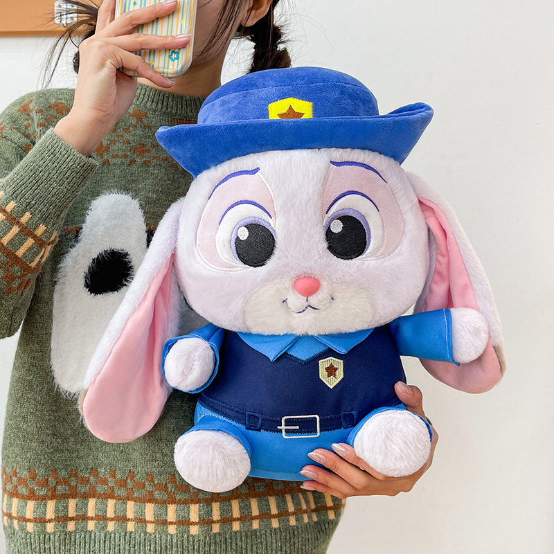 Plush Judy Rabbit Stuffed Toy Soft Police Character Doll For Kids Gift 
