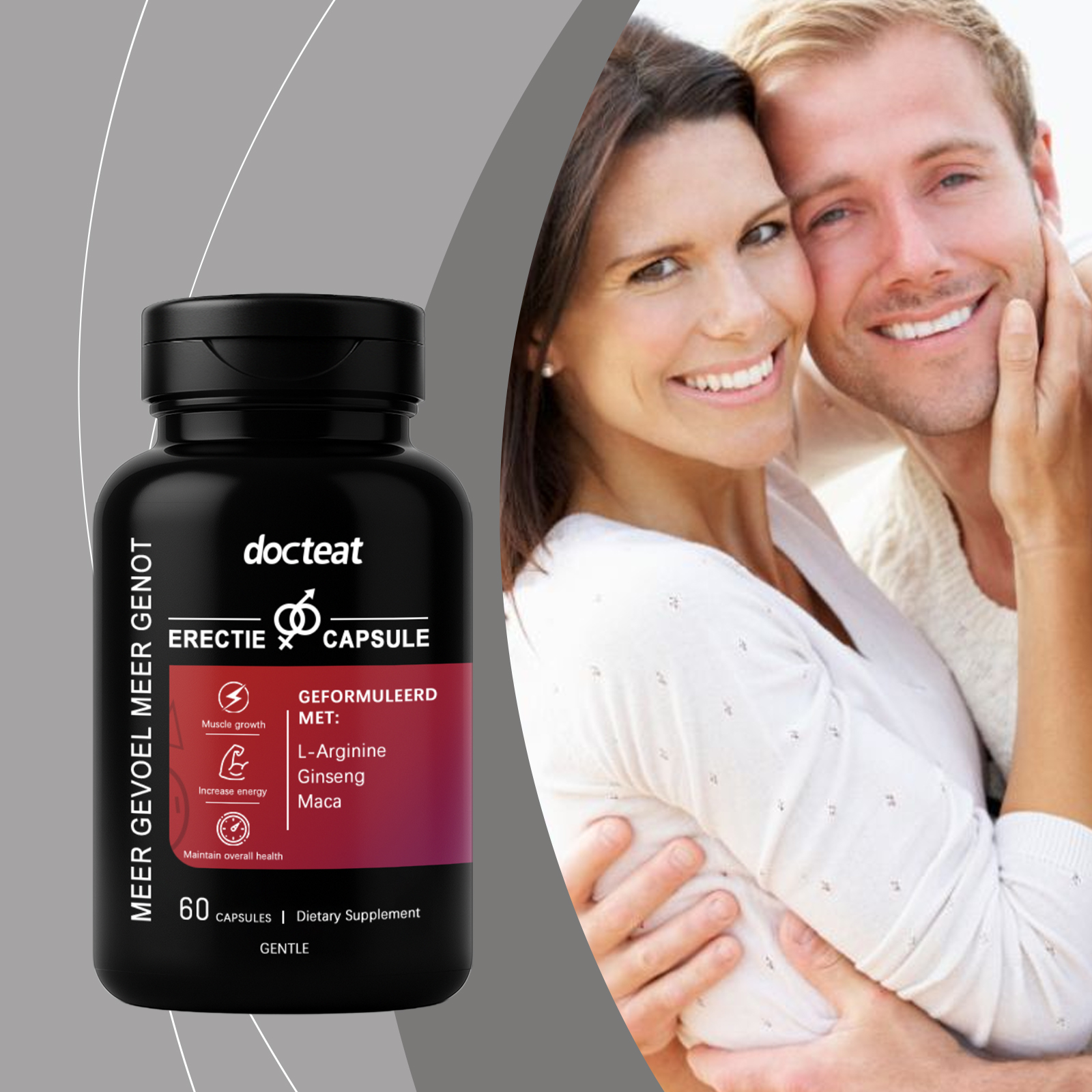 Men Wellness Supplement Capsules Herbal Extract Daily Nutrition Muscle Support For Active Lifestyle 60 Capsules